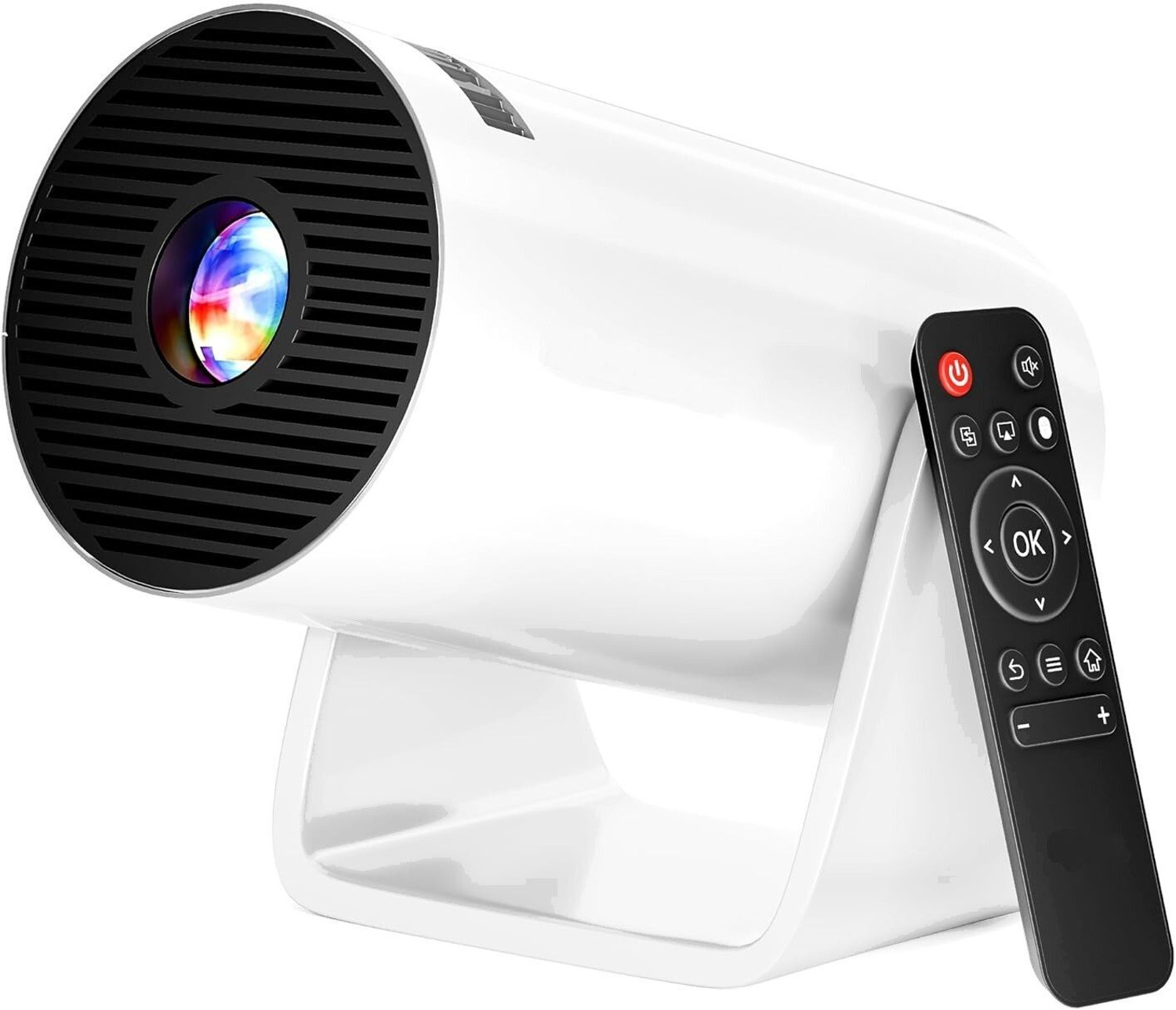 Image of Divine creation HY320 Mini 4K Support Smart Android 13 Projector with WiFi 6 HD Home Theater C64 (5000 lm / Wireless / Remote Controller) Portable Projector (Black)