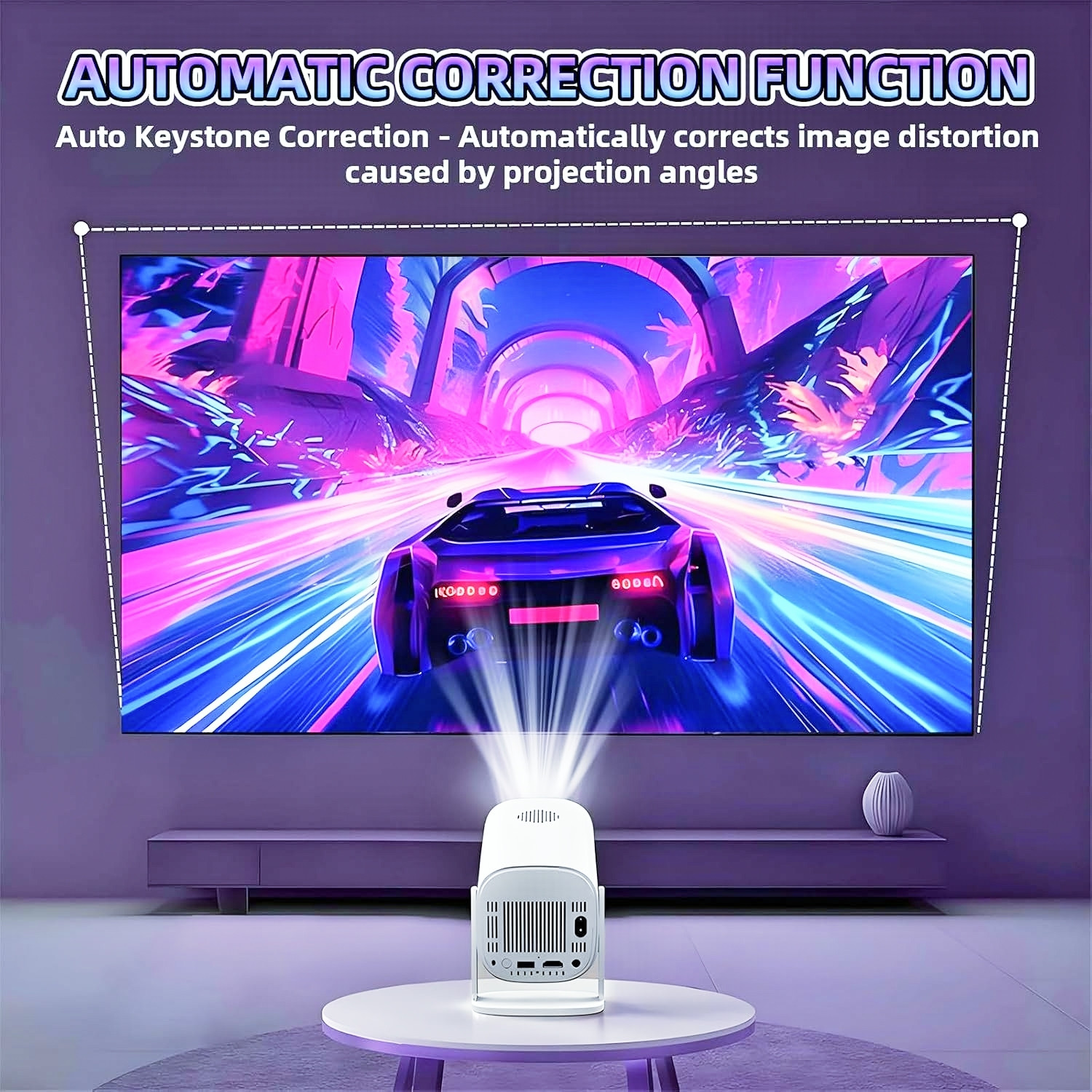 Image of TECHBIZZ S-40 NEW ANDROID 14,4K SMART, WIFI,BLUETOOTH,INBUILD 500+APPS HDMI USB SD CARD (8400 lm / 1 Speaker / Wireless / Remote Controller) Portable Projector (White)