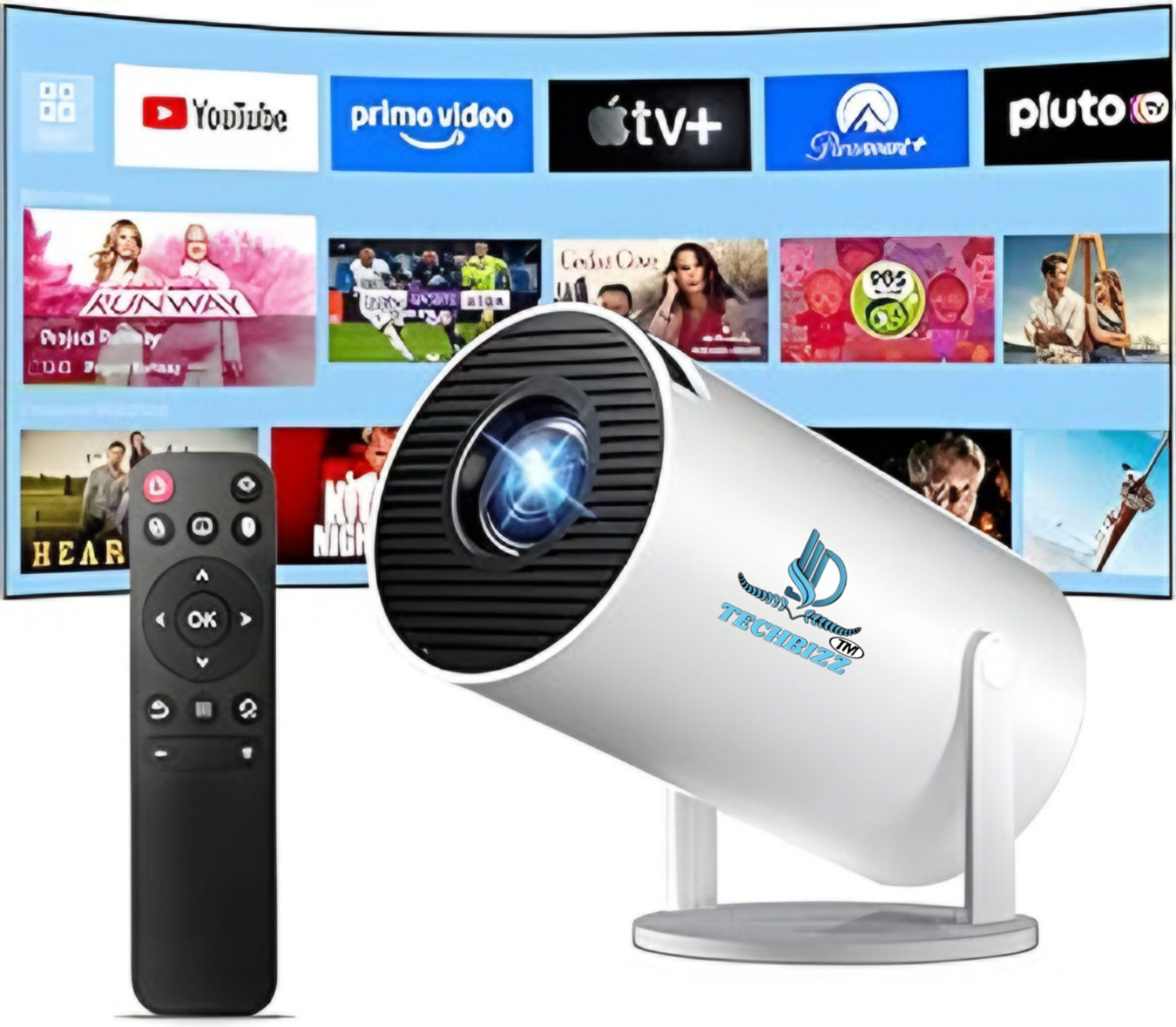 Image of Divine creation S40 UltraView Android Smart LED I 4K Projector I Portable Cinema Projector B343 (5000 lm / 1 Speaker / Wireless / Remote Controller) Portable Projector (White)