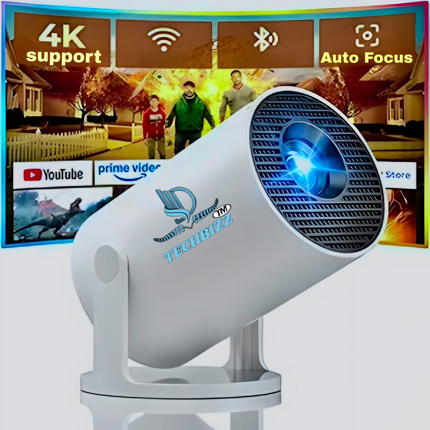 Image of Divine creation S40 UltraView Android Smart LED I 4K Projector I Portable Cinema Projector B343 (5000 lm / 1 Speaker / Wireless / Remote Controller) Portable Projector (White)