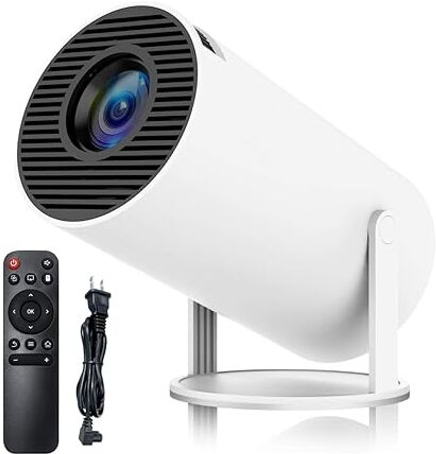 Image of Divine creation HY320 Mini 4K Support Smart Android 13 Projector with WiFi 6 HD Home Theater D97 (5000 lm / Wireless / Remote Controller) Portable Projector (Black)