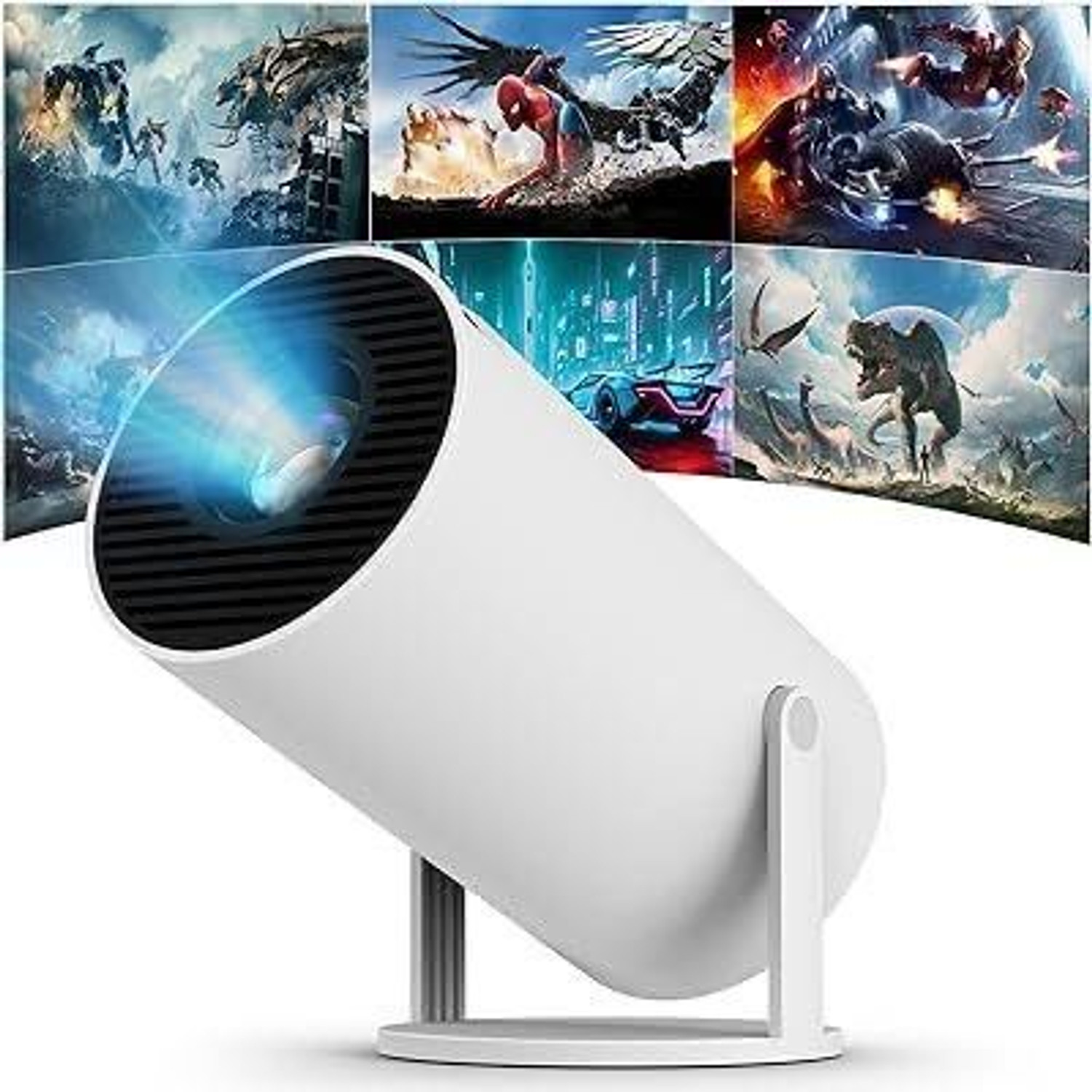 Image of Divine creation HY320 Mini 4K Support Smart Android 13 Projector with WiFi 6 HD Home Theater D97 (5000 lm / Wireless / Remote Controller) Portable Projector (Black)