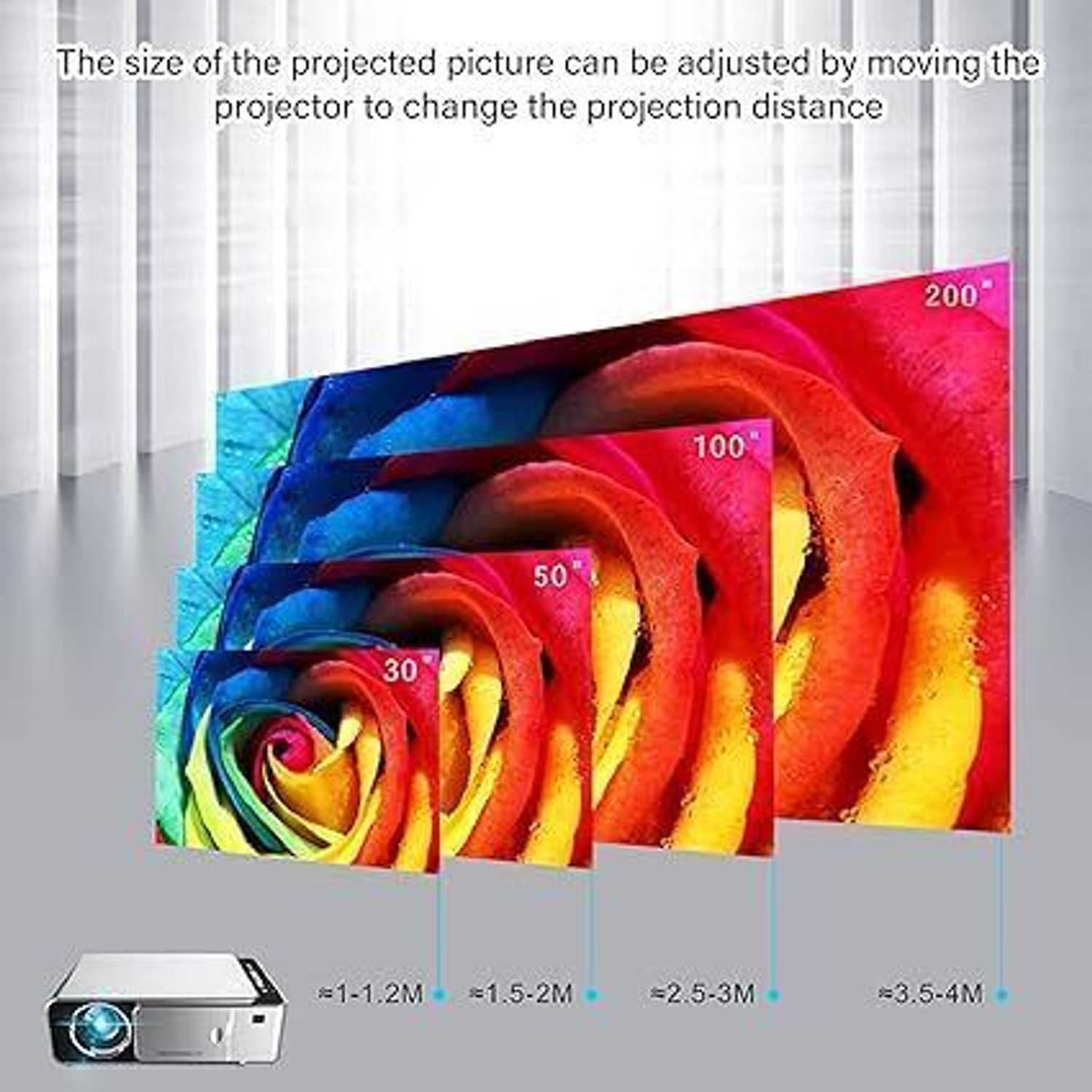 Image of Zync T6 Android 10 Smart 4K Home Cinema Mini 3D (7000 lm / 1 Speaker / Wireless / Remote Controller) Portable Projector (Grey)