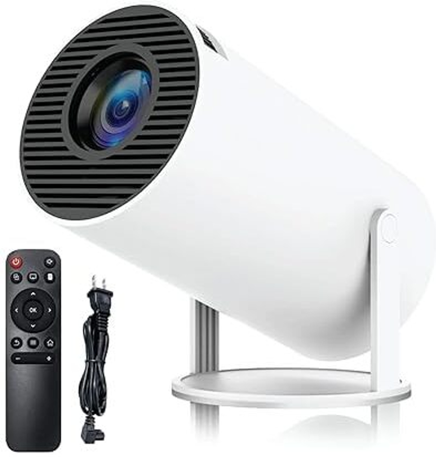 Image of SHIVVTECH Android Projector 4K & 1080P, 4D Keystone, 270 Rotation, Device Compatible1 (2000 lm) Portable Projector (White)
