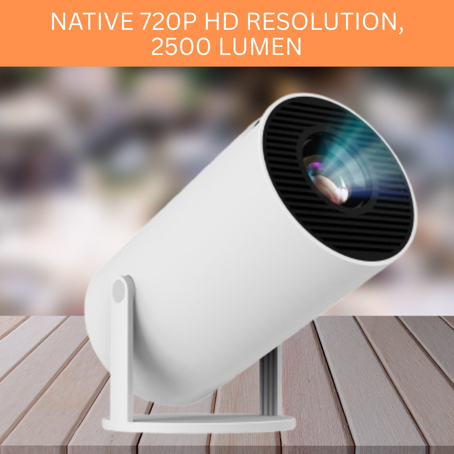 Image of Divine creation HY320 Mini 4K Support Smart Android 13 Projector with WiFi 6 HD Home Theater B69 (5000 lm / Wireless / Remote Controller) Portable Projector (Black)