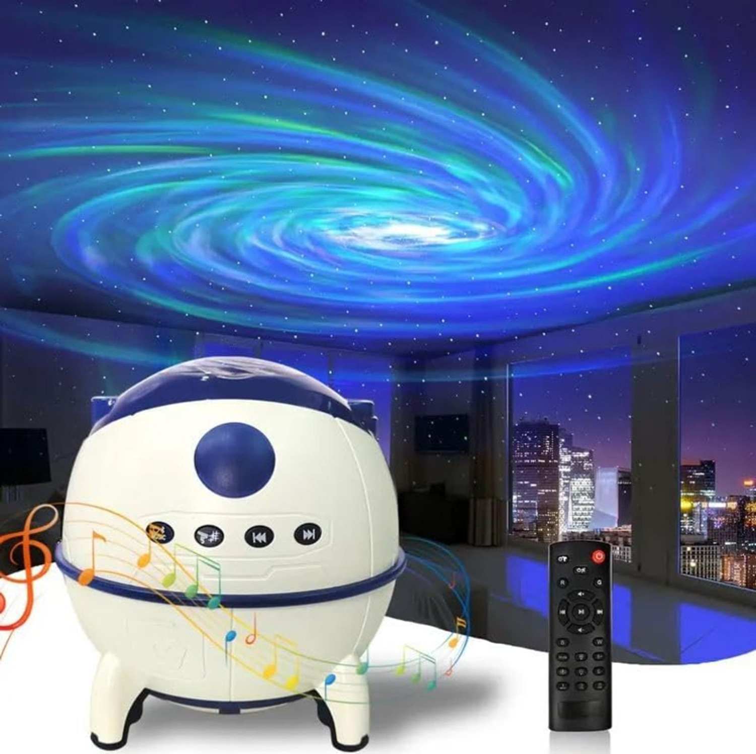 Image of crobat Night Lights LED Ocean Wave Star Projector, for Bedroom (100 lm) Projector (White)