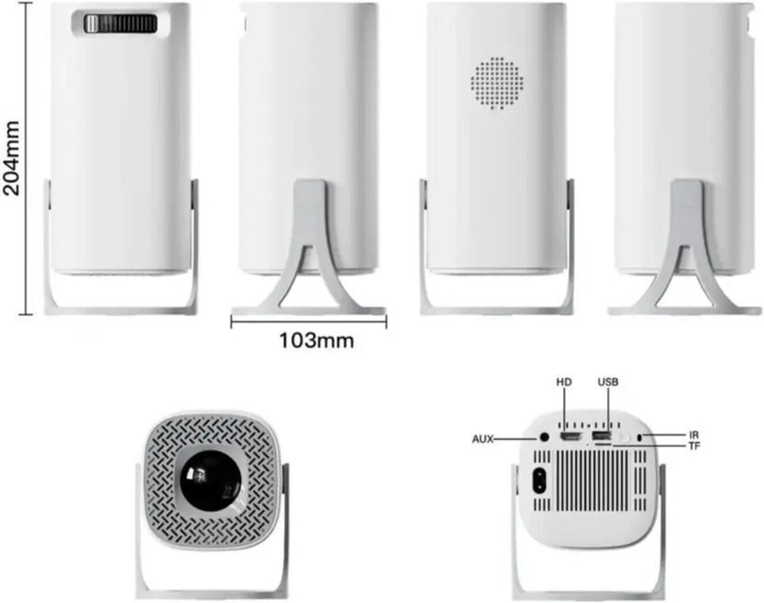 Image of Divine creation S40 UltraView Android Smart LED I 4K Projector I Portable Cinema Projector B343 (5000 lm / 1 Speaker / Wireless / Remote Controller) Portable Projector (White)