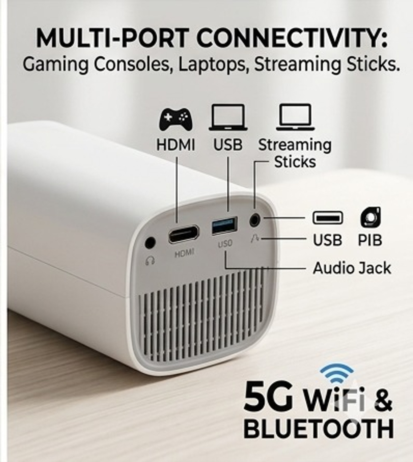 Image of Multiple Verse Portable Projector White (1000 lm) Portable Projector (White)