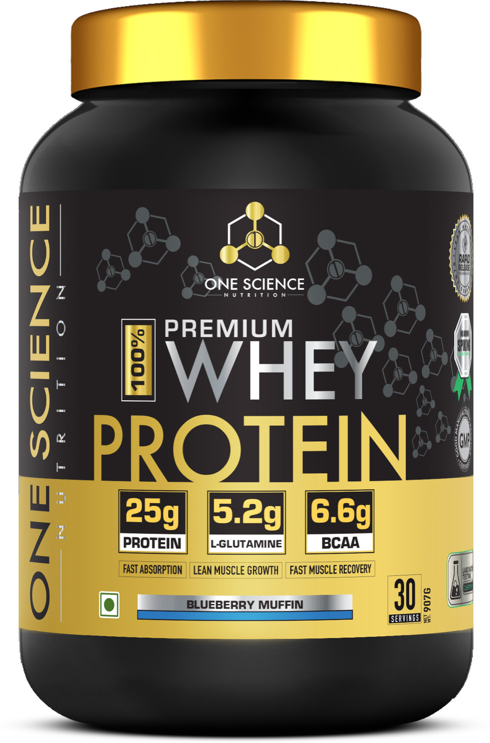 Image of One Science OS PREMIUM WHEY PROTEIN (BLUEBERRY MUFFIN) Whey Protein (907 g, BLUEBERRY MUFFIN)