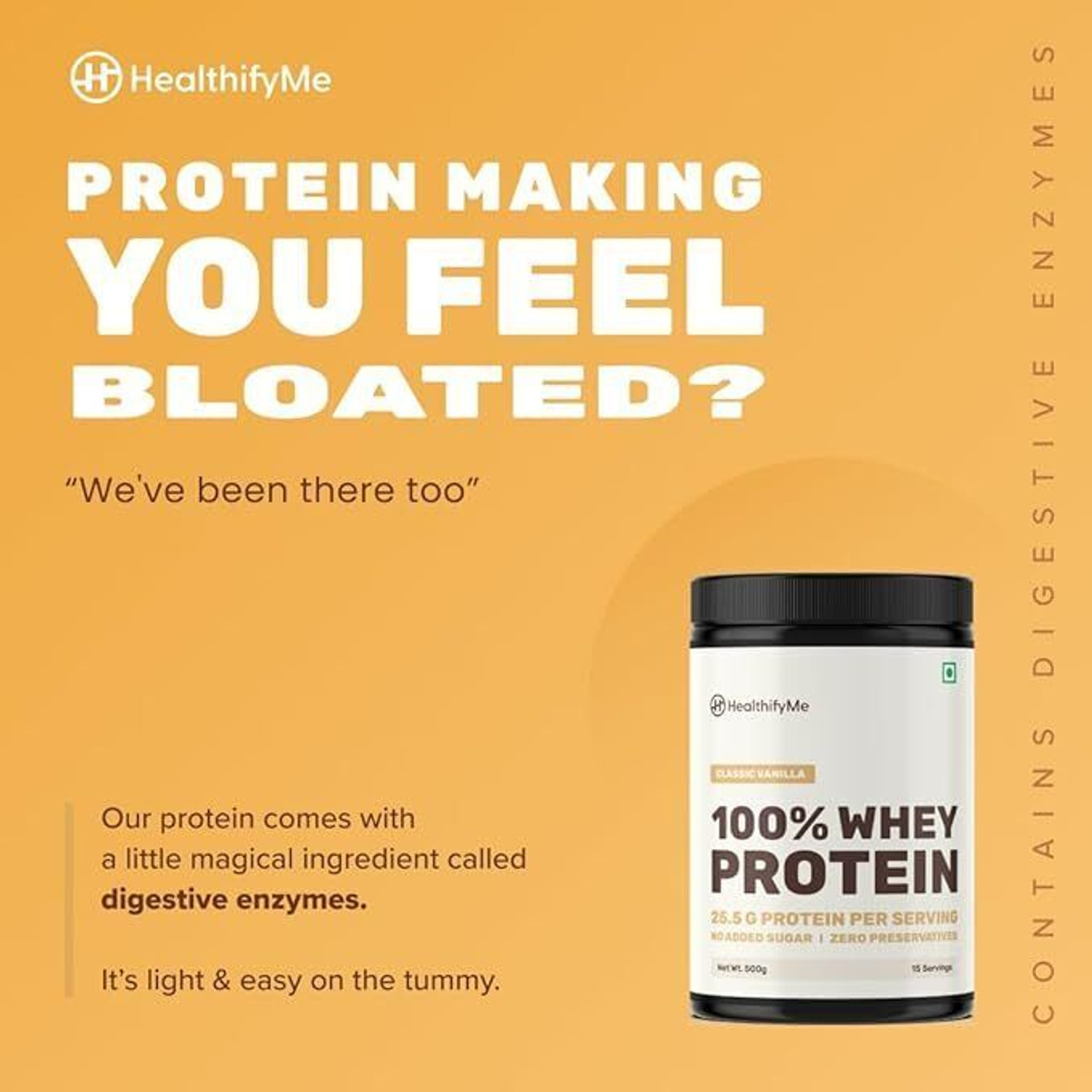 Image of Healthifyme Mango-500g Whey Protein (500 g, Mango)