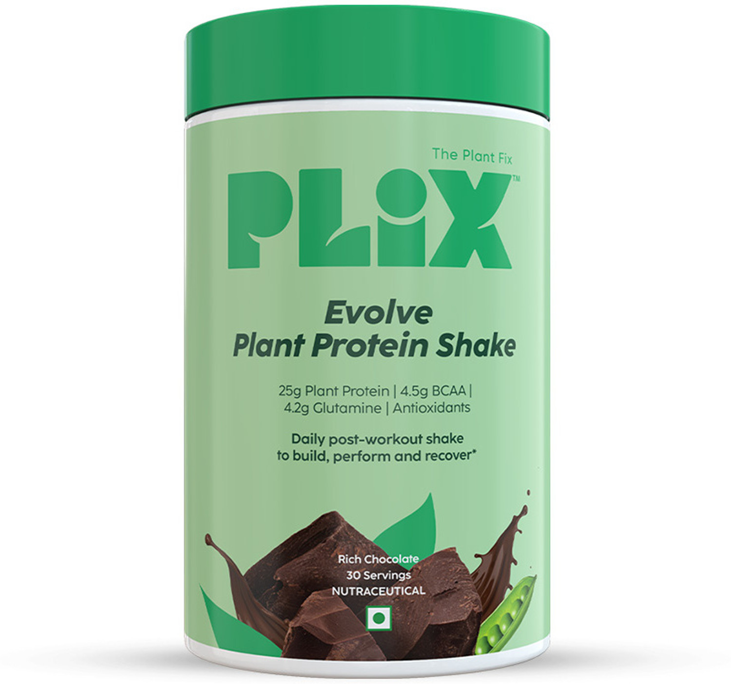 Image of The Plant Fix Plix EVOLVE Vegan Performance Plant Protein Powder 25G Protein, Boost immunity, Vit B12 Plant-Based Protein (1 kg, Chocolate)