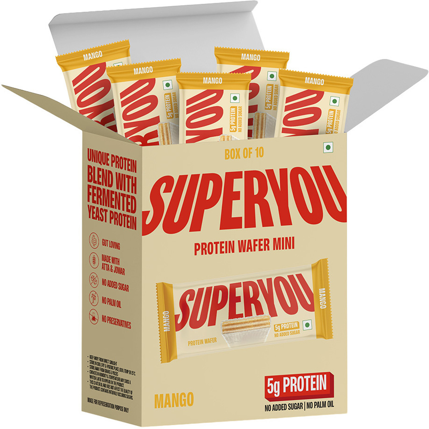 Image of Super You Pro Fermented Yeast Protein(Pack of 5) | 24g Protein | Superior Muscle Recovery Plant-Based Protein (180 g, Chocolate)