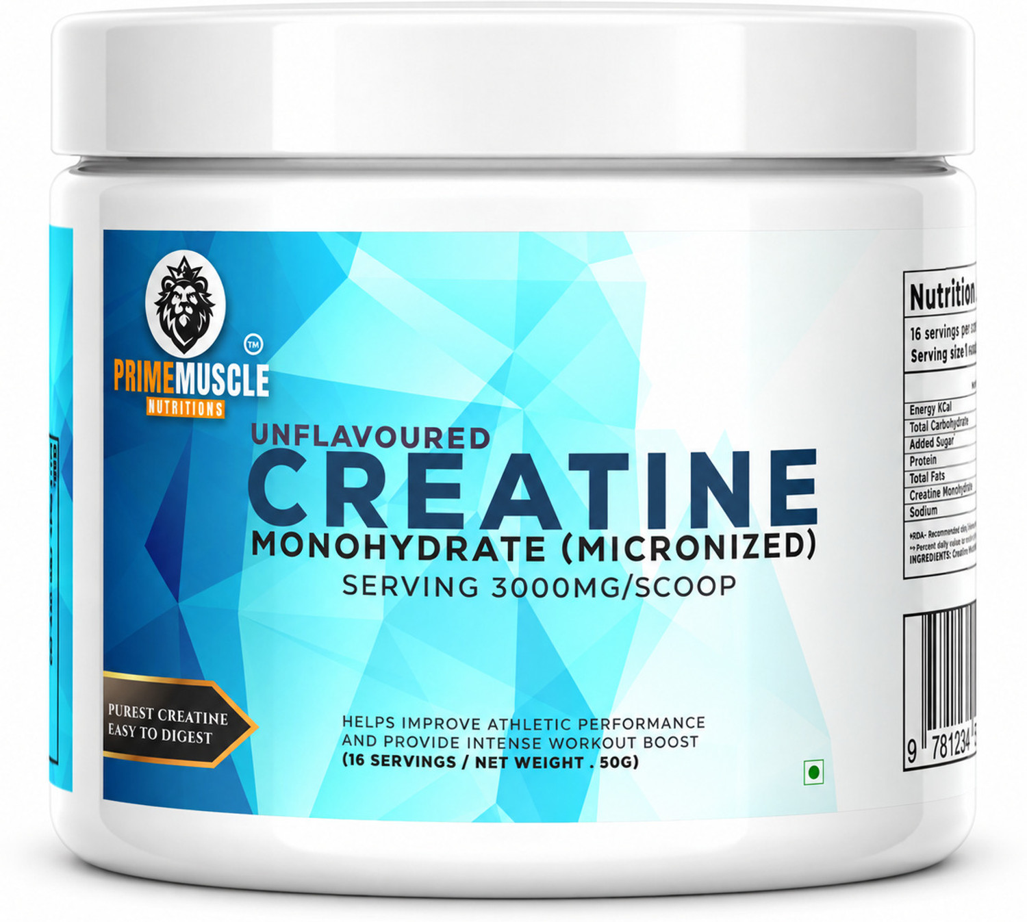 Primemuscle Nutritions Creatine Monohydrate 100g - Image 1