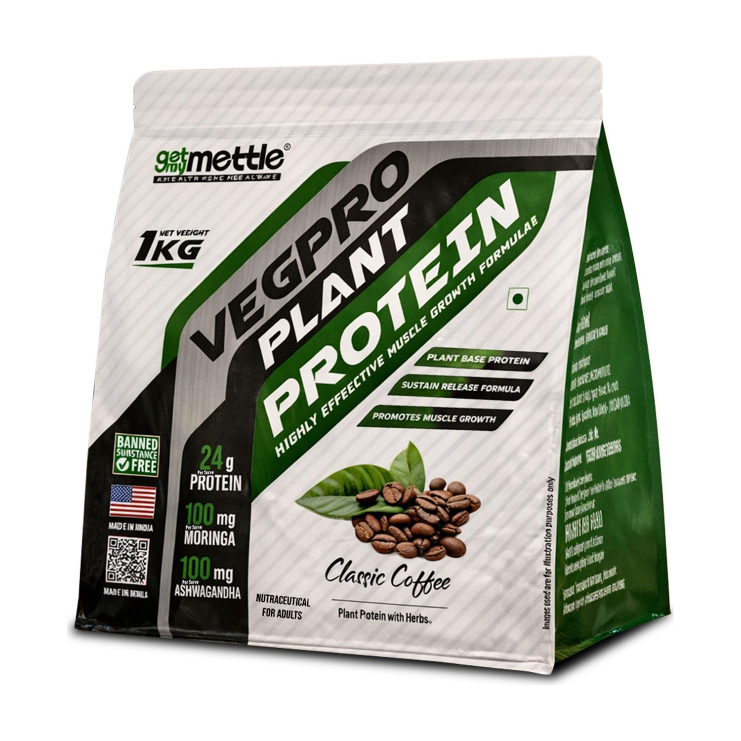 getmymettle Vegpro Vegan Protein Pure Isolate, 1 kg - Image 1