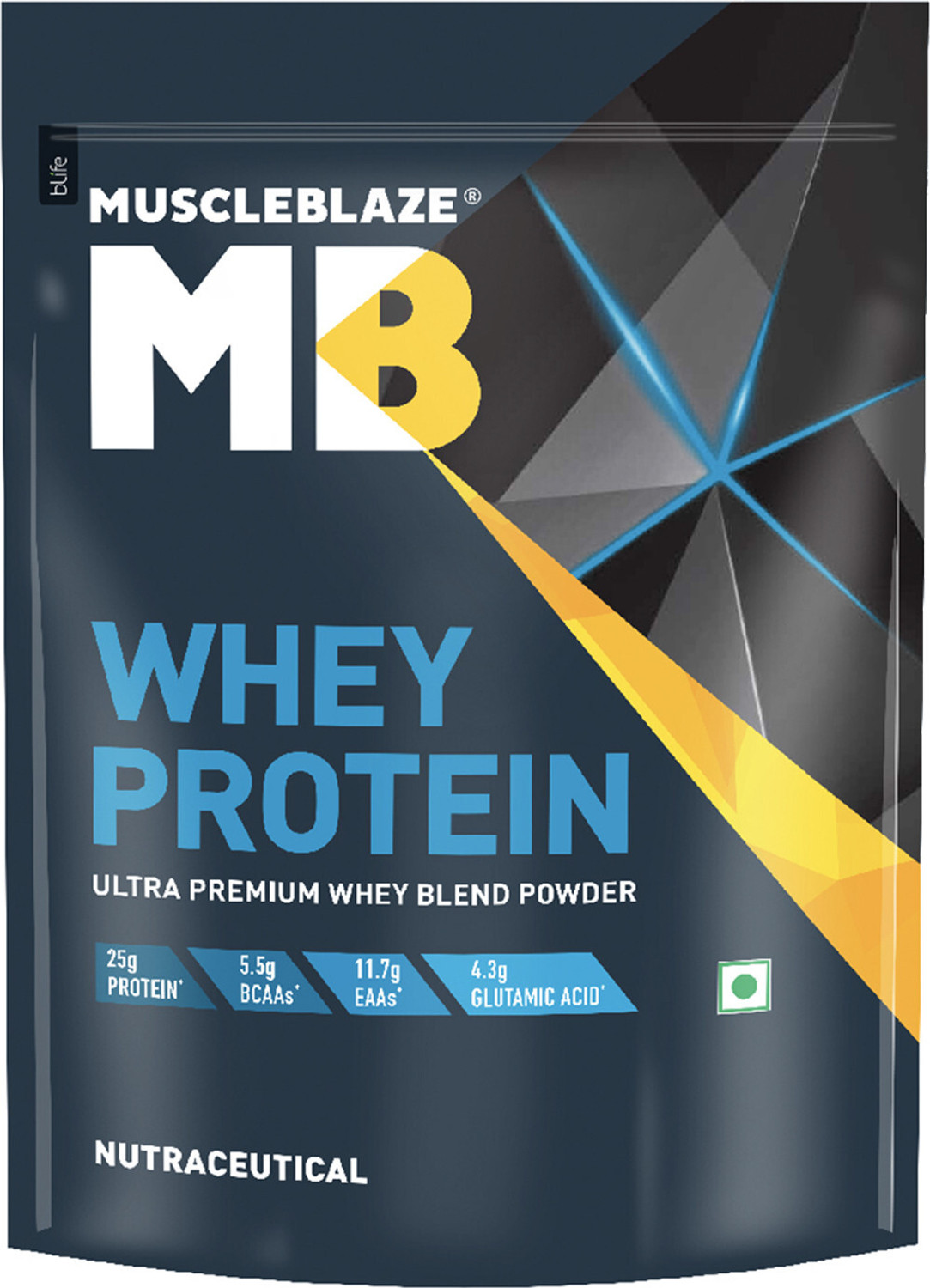 Image of MUSCLEBLAZE 100% Whey Protein, Ultra Premium Whey Blend Whey Protein (1 kg, Vanilla)