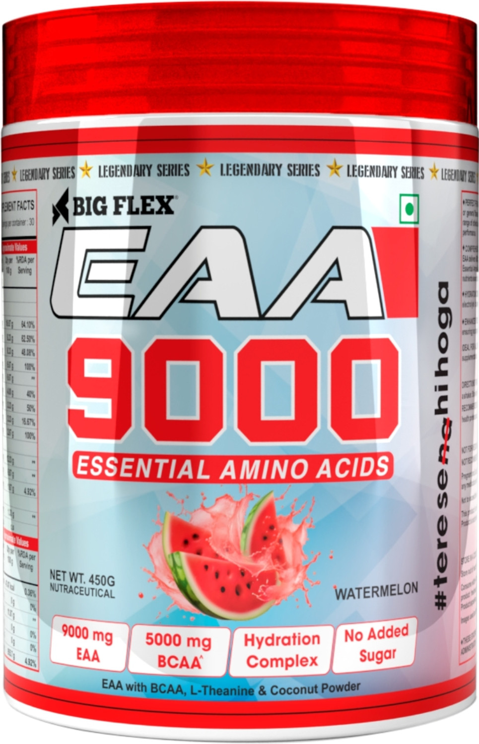 Image of GNC Ind Essential Amino Complete Watermelon Powder 450gm EAA (Essential Amino Acids) (450 g, Watermelon)