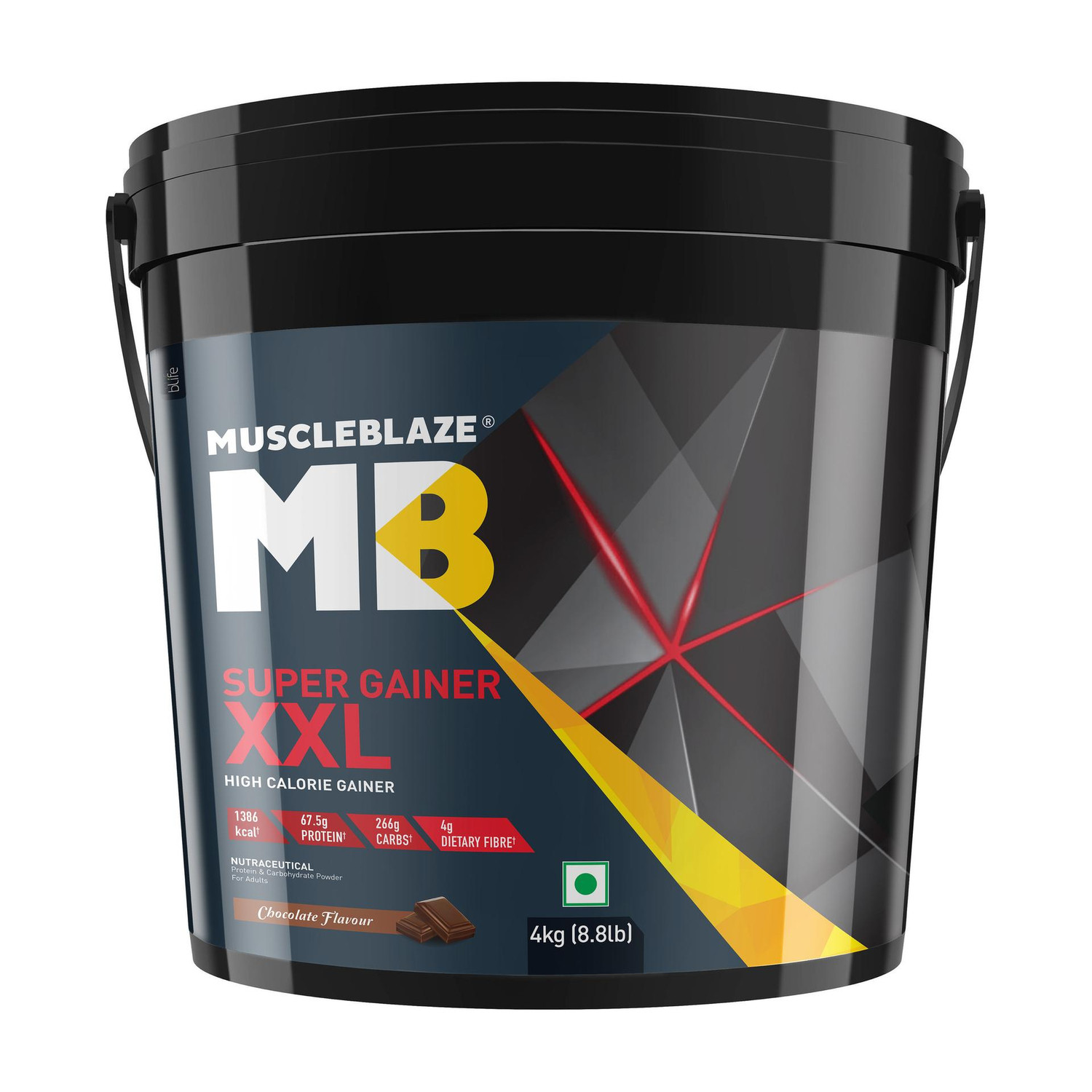GRAB: MUSCLEBLAZE Super Gainer XXL, For Muscle Gain Weight Gainers/Mass Gainers 4 kg, Chocolate @...