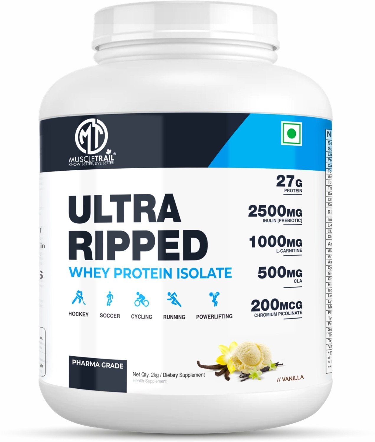 Image of Nutrifit Isopure Whey Protein Isolate Powder with less than 1.5gm of Carbs Whey Protein (2000 g, Vanilla)