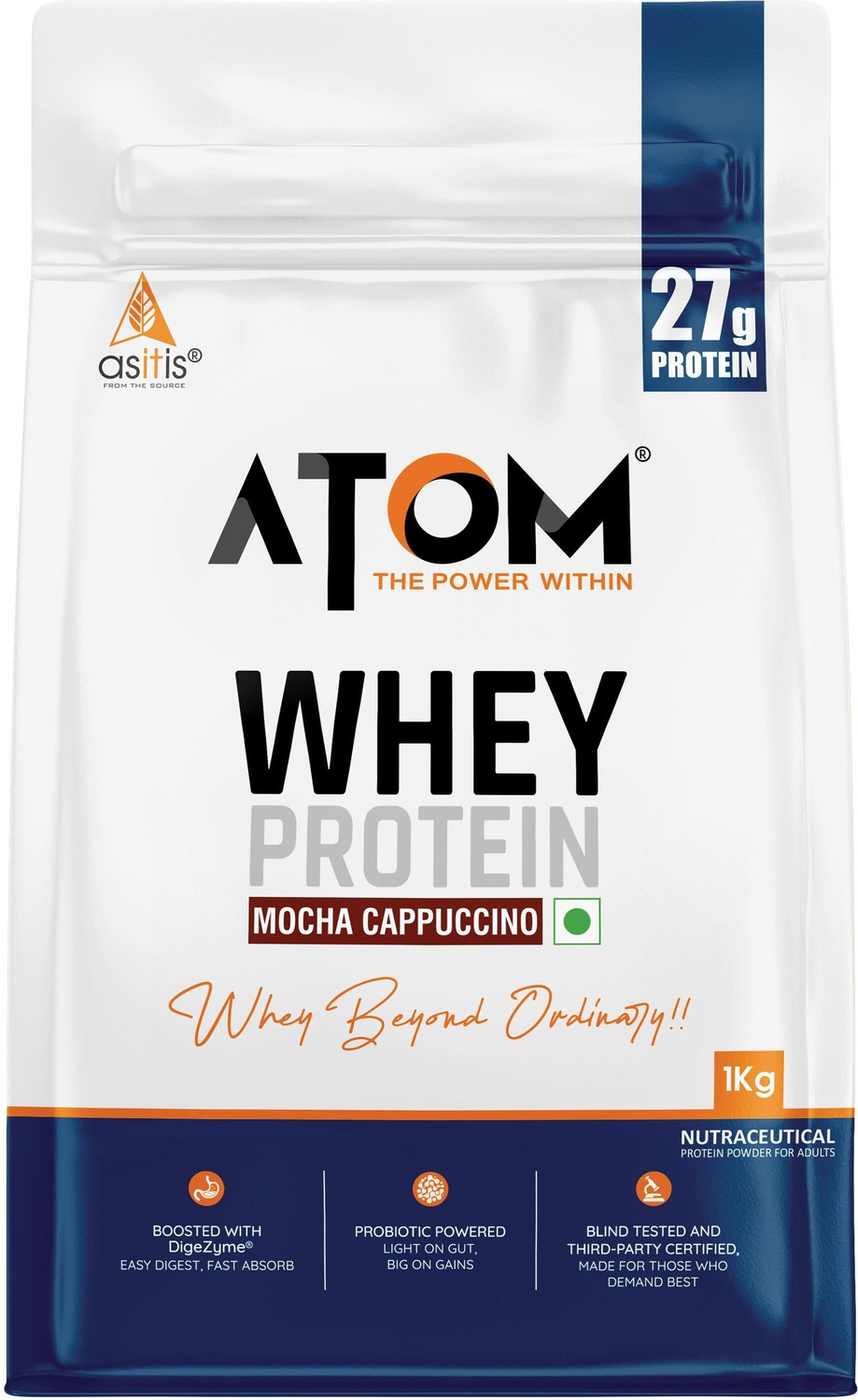 AS-IT-IS Nutrition ATOM Whey Protein 1kg | USA Labdoor Certified for Accuracy & Purity Whey Protein
