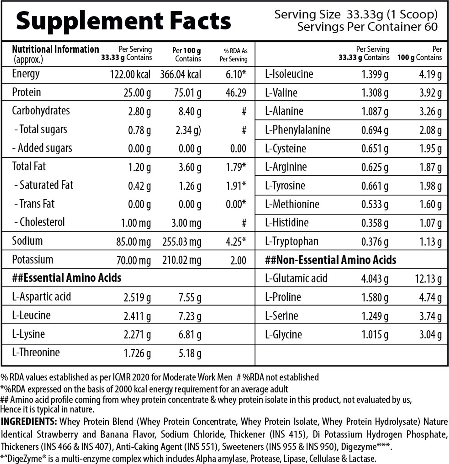 Image of QNT Prime Whey, 100% Whey Protein with whey Isolate Whey Protein (2 kg, Strawberry Banana)