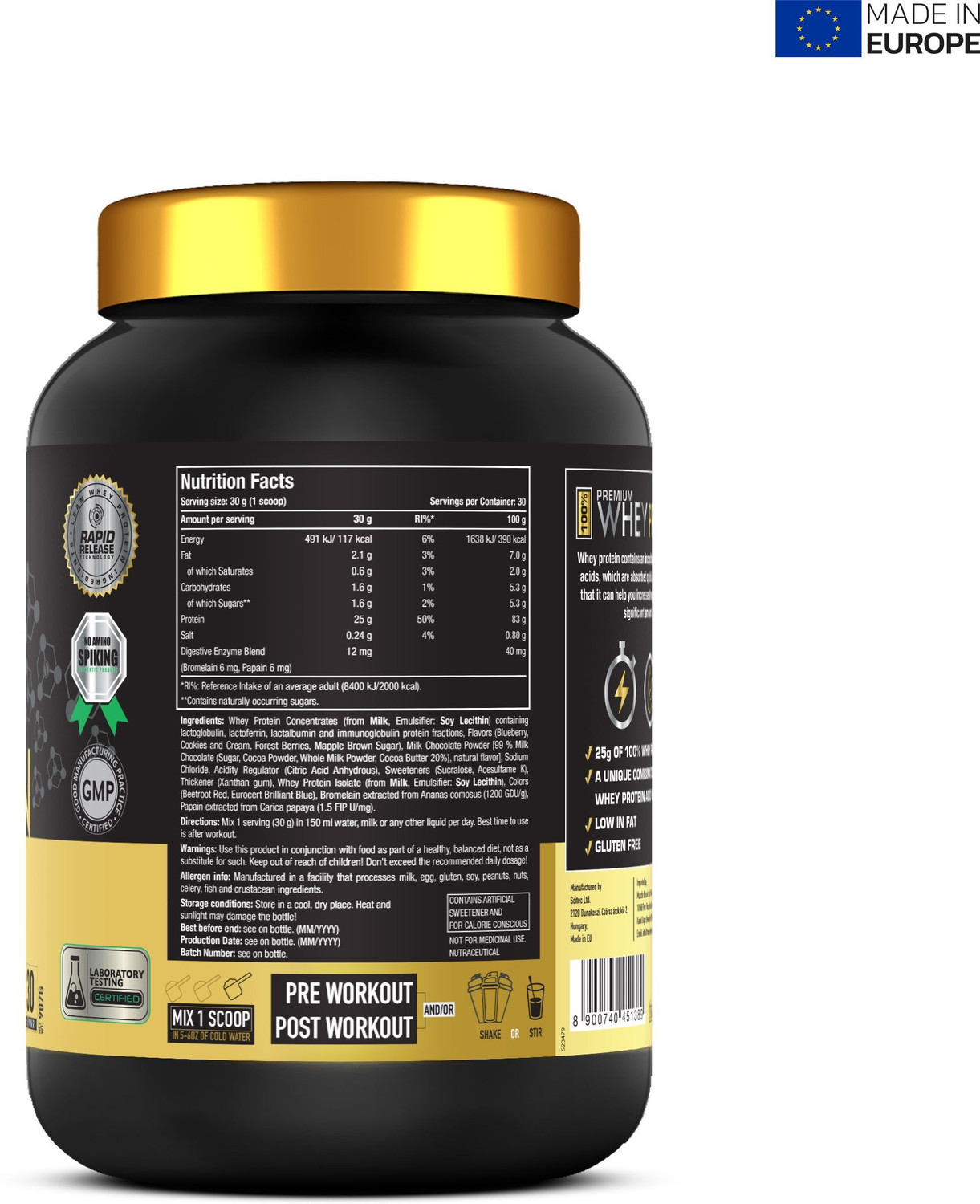 Image of One Science OS PREMIUM WHEY PROTEIN (BLUEBERRY MUFFIN) Whey Protein (907 g, BLUEBERRY MUFFIN)