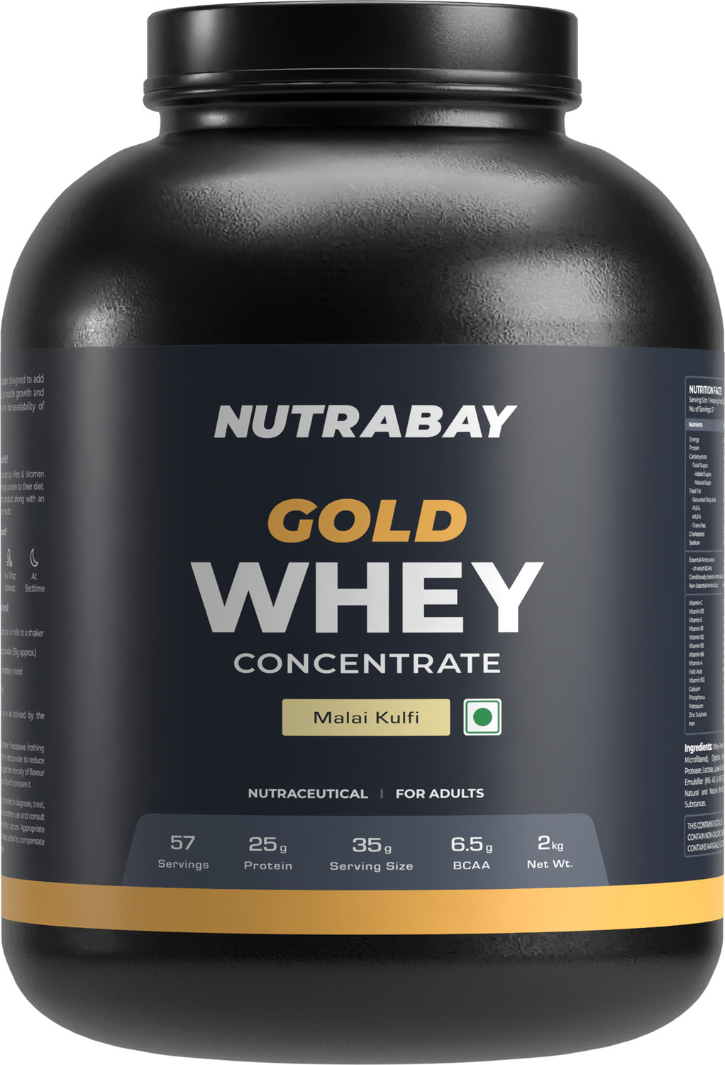 Image of Nutrabay Gold Bulk Mass Gainer, 30g Protein, 554 Calories, Carbs to Protein Blend (3:1) Weight Gainers /Mass Gainers (3 kg, Chocolate)
