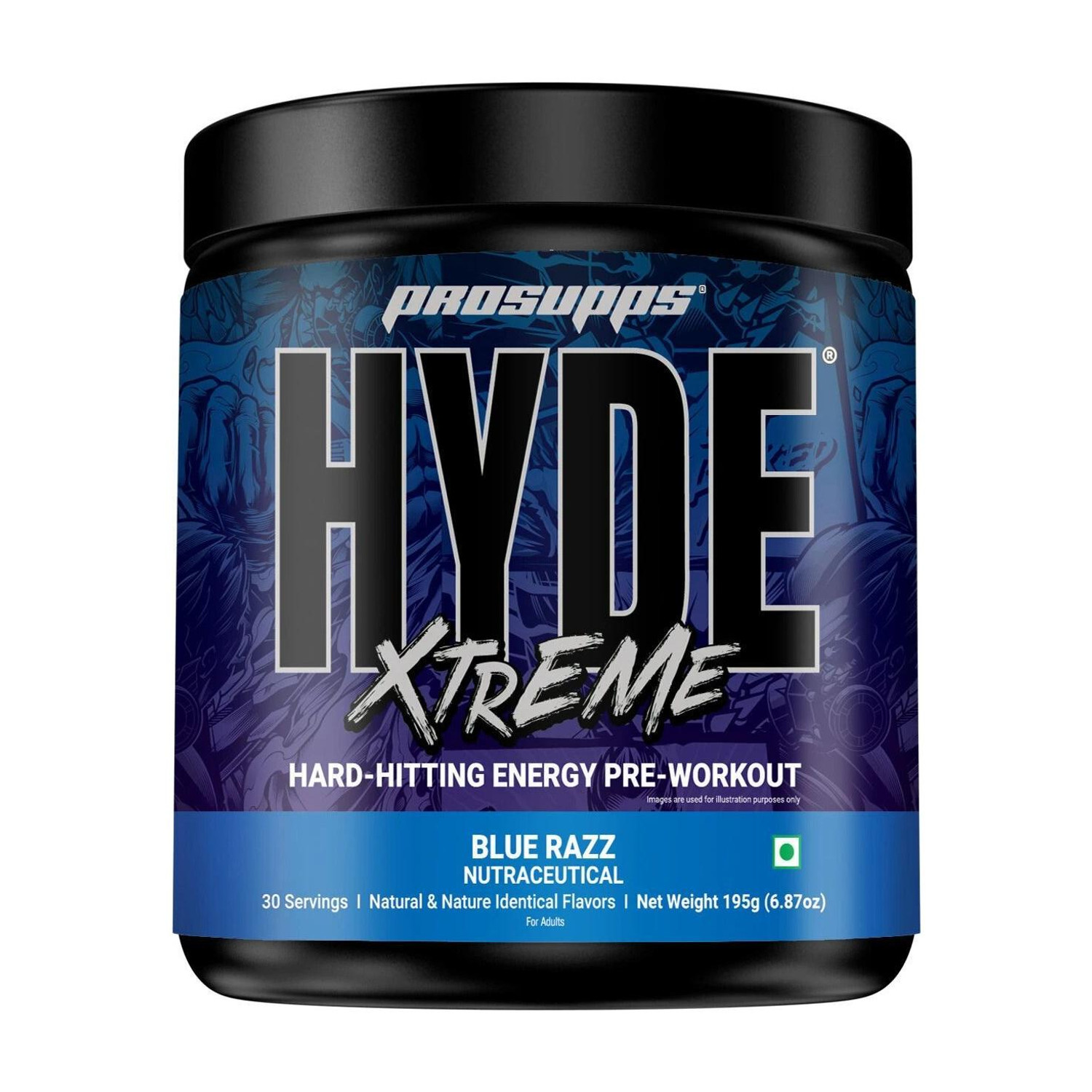 Image of PROSUPPS Hyde Xtreme - Hard Hitting | Caffeine, Beta-alanine, Creatine HCl, L-arginine | Pre Workout (195 g, Pixie Dust)