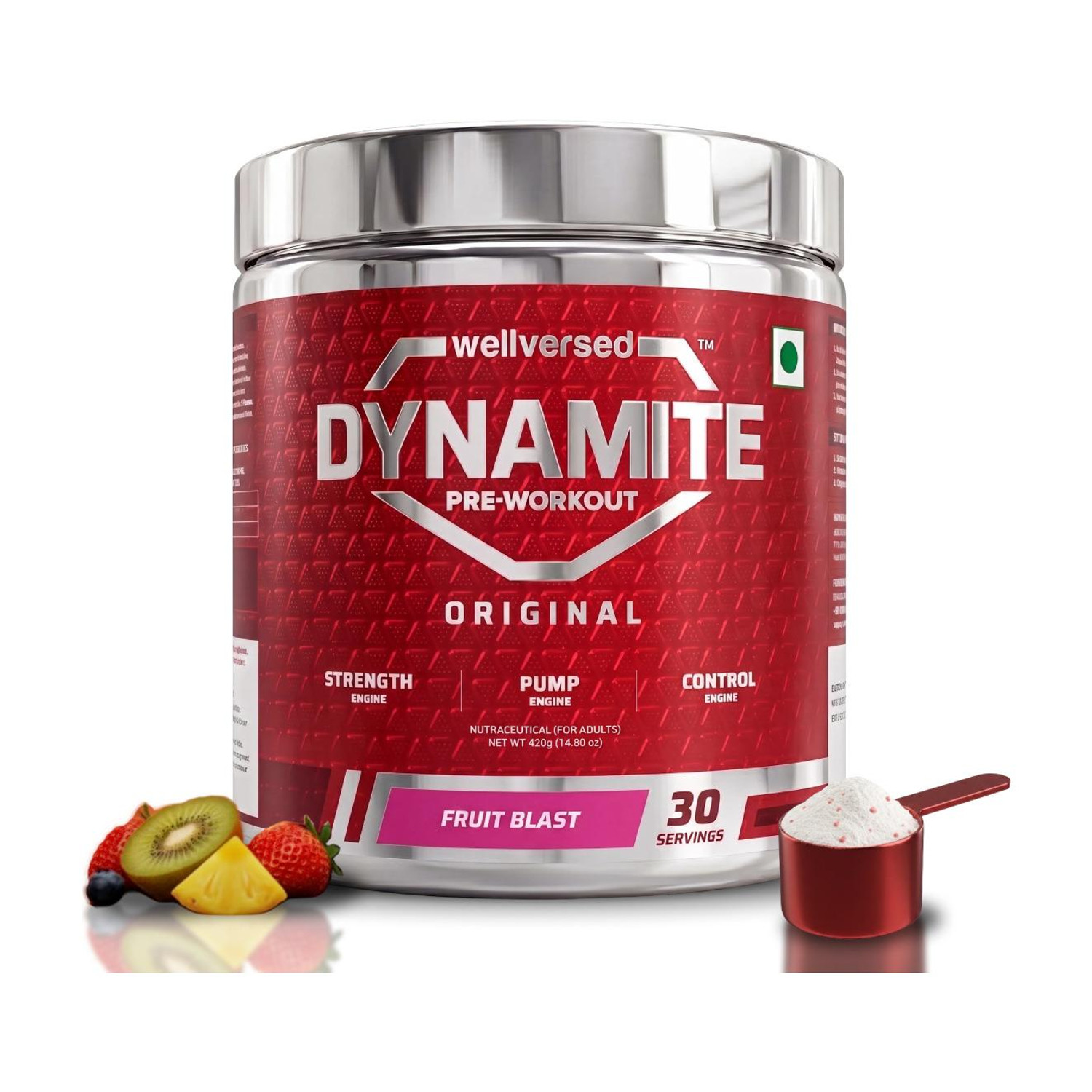 Image of Bigflex Nuke Pre-Workout Supplement Creatine (400 g, Strawberry Kiwi)