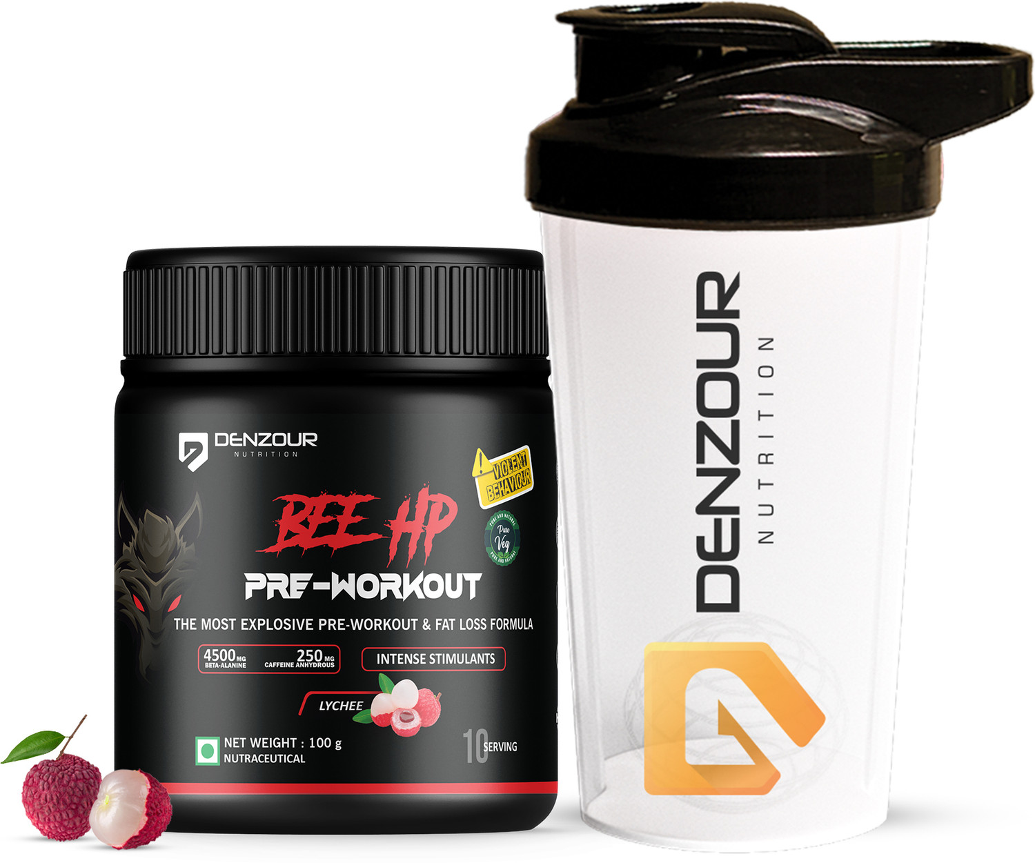 DENZOUR NUTRITION Bee-Hp Pre-Workout with Shaker - Image 1