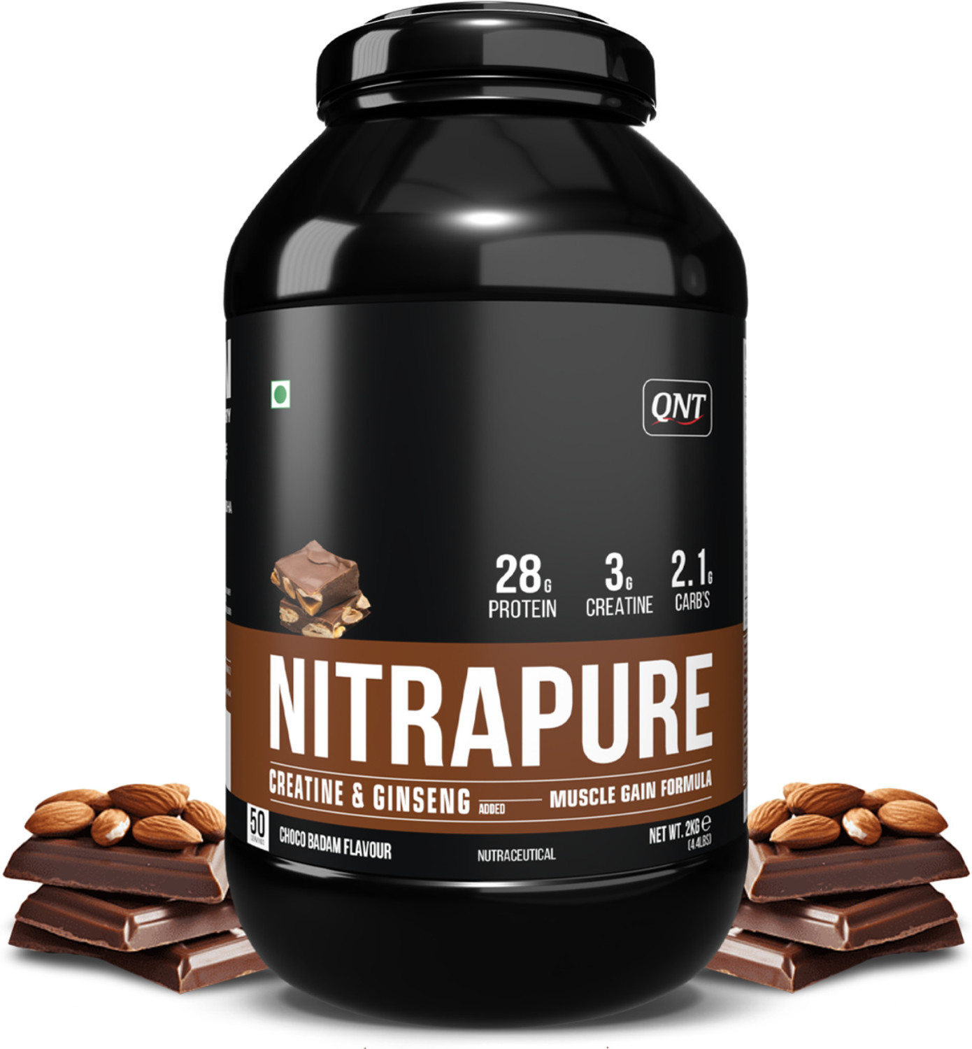 Image of QNT Prime Whey, 100% Whey Protein with whey Isolate Whey Protein (2 kg, Strawberry Banana)
