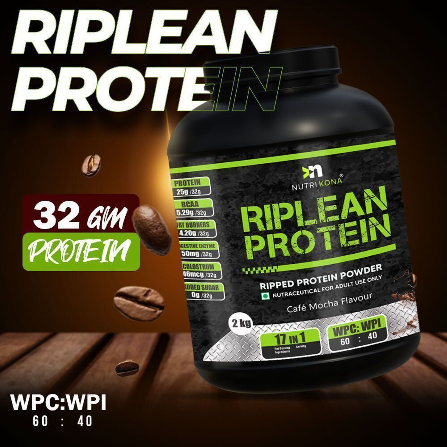 Image of One Science Nutrition 100% Premium Whey Protein 907GM Whey Protein (907 g, CAFE MOCHA)
