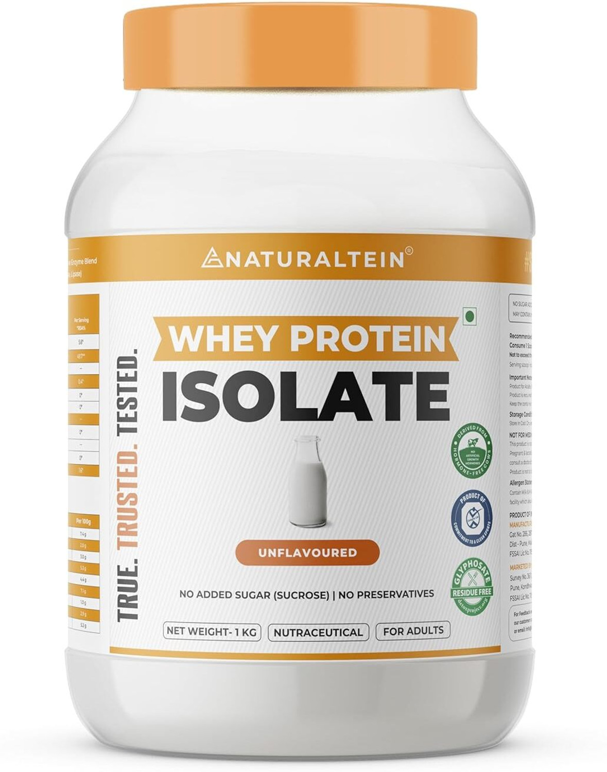 Image of NATURALTEIN Plant Protein - 22g Protein with BC30 Probiotic, No Sugar Plant-Based Protein (1 kg, Chocolate)