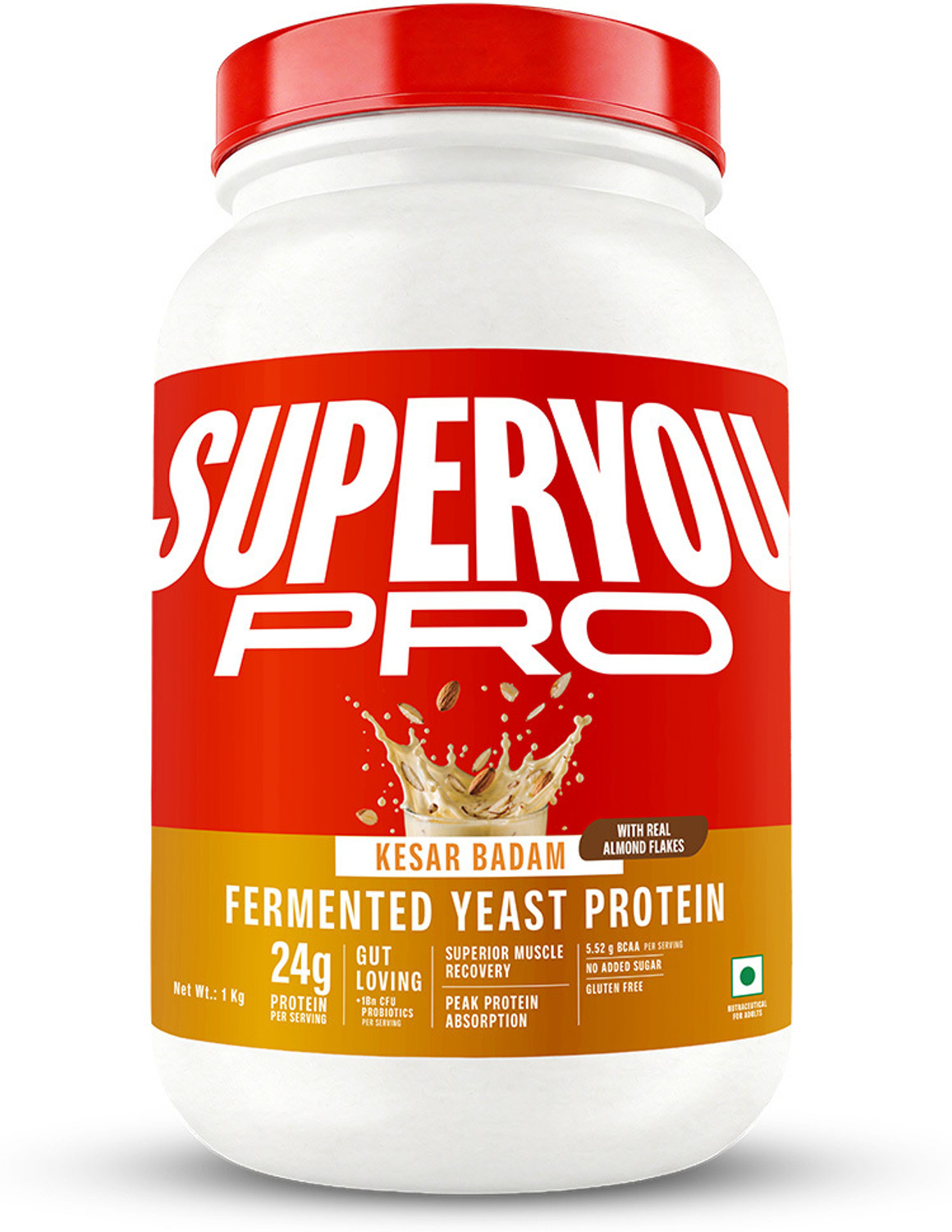 Image of Super You Pro Fermented Yeast Protein(Pack of 5) | 24g Protein | Superior Muscle Recovery Plant-Based Protein (180 g, Chocolate)