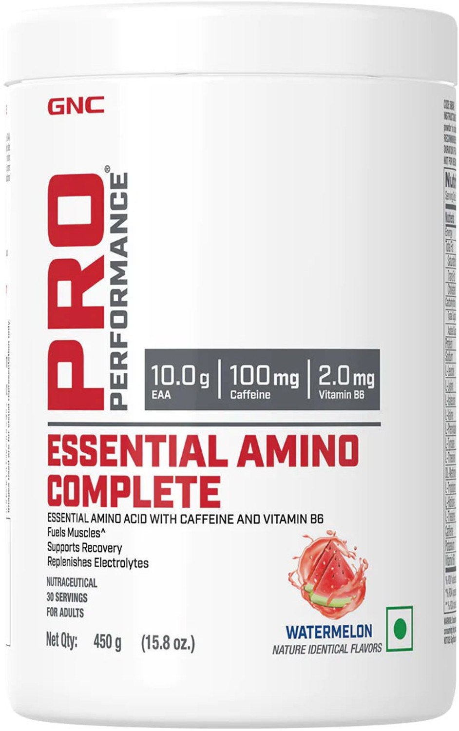 Image of GNC Ind Essential Amino Complete Watermelon Powder 450gm EAA (Essential Amino Acids) (450 g, Watermelon)