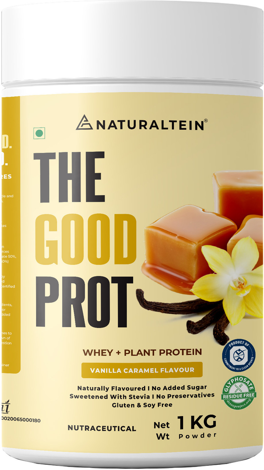 Image of NATURALTEIN Plant Protein - 22g Protein with BC30 Probiotic, No Sugar Plant-Based Protein (1 kg, Chocolate)