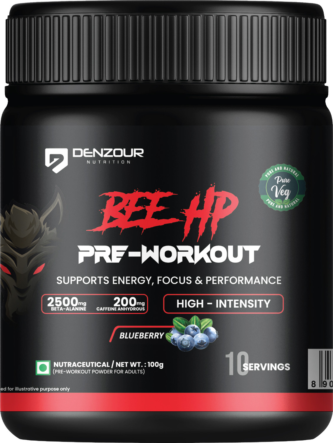 Image of Muscle Weapon Sychotic Preworkout 30 servings Stamina| Energy | Focus | Pump Pre Workout (180 g, Blueberry)