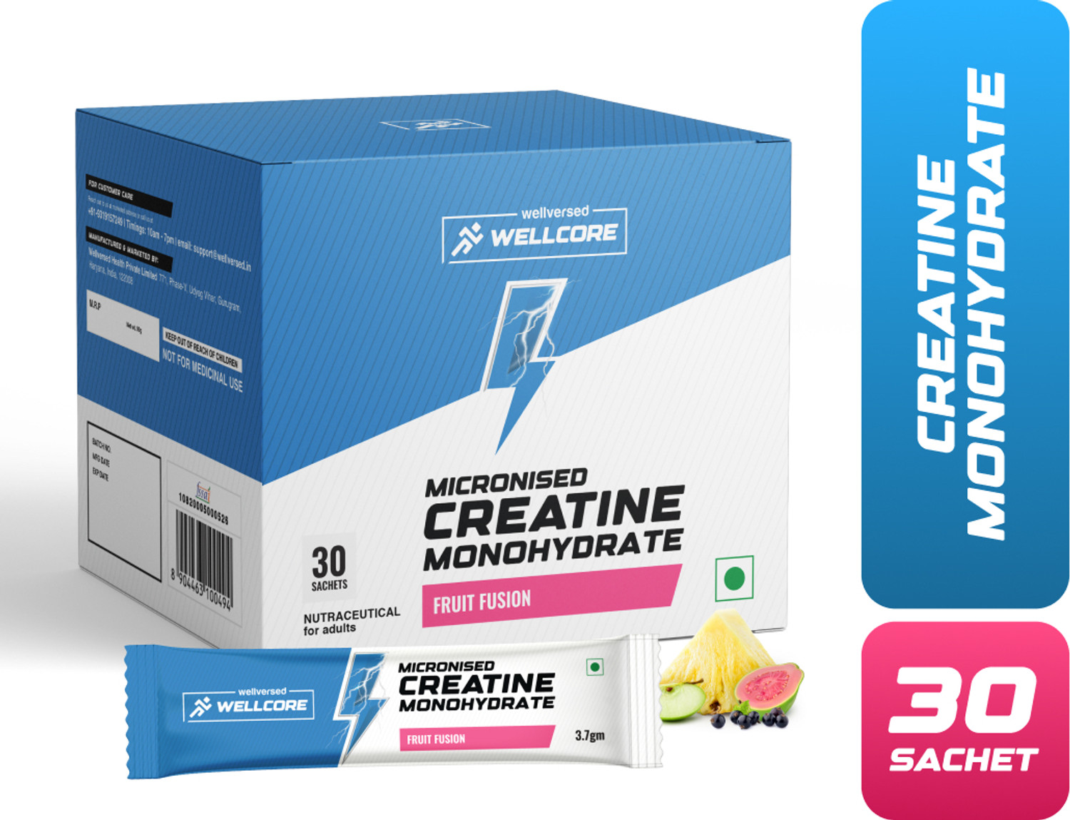 Wellcore Micronised Creatine Monohydrate 30 Sachets - Image 1