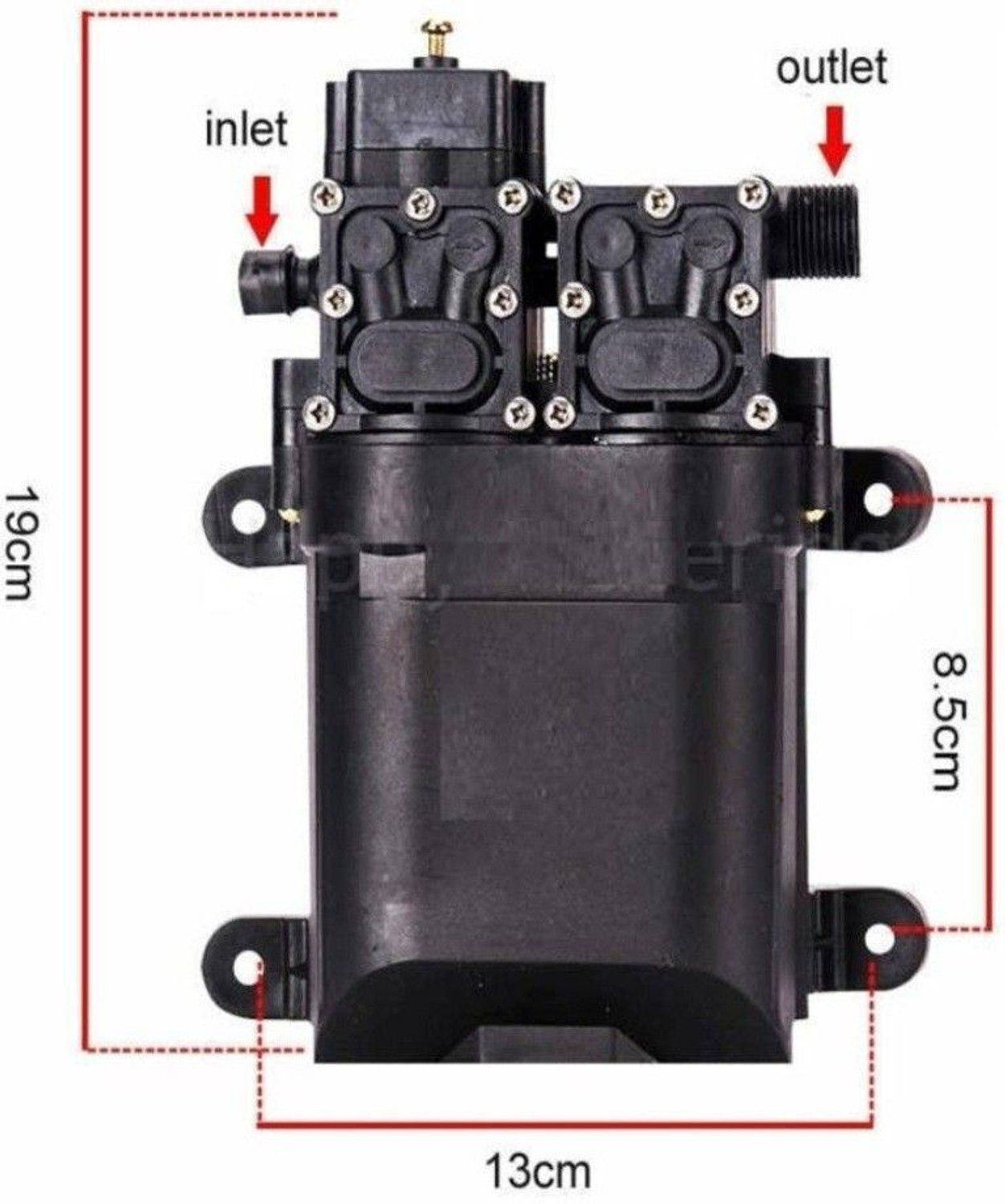 Image of Goodsbazaar Agriculture Battery Sprayer Double Motor Pump + 12v Charger + Hose Pipe + Clips Pump Attachment Clamp