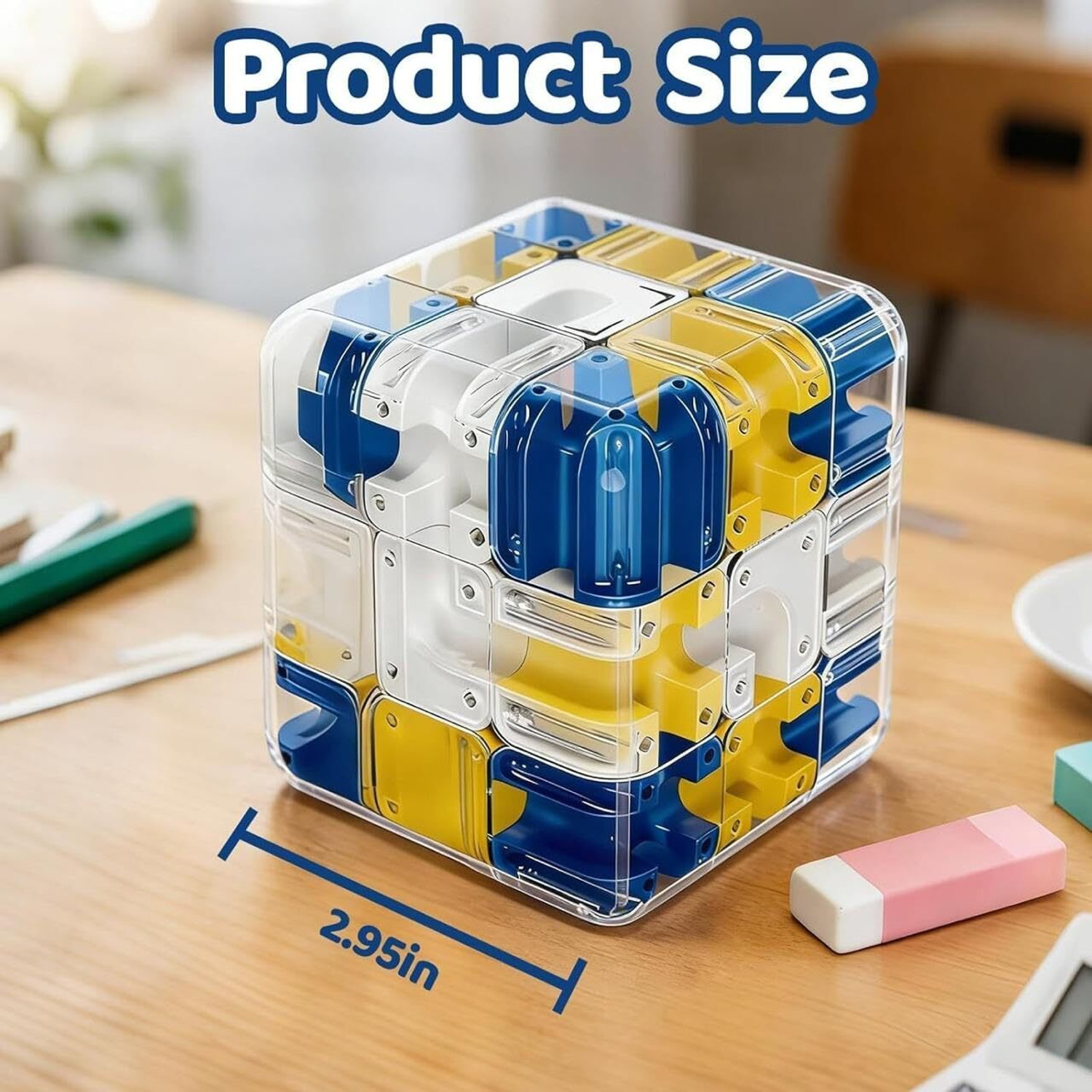 Image of KETOVED Magnetic Maze Puzzle Cube 3D Logic Maze Cube Steel Ball Puzzle Cube Start Maze (1 Pieces)
