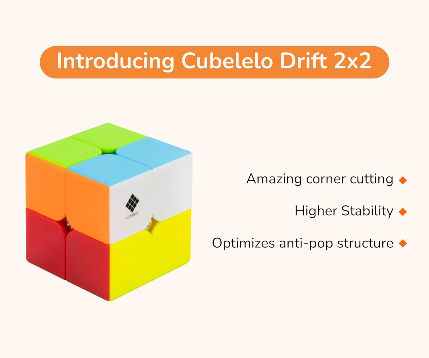 Image of manish 2x2 Stickerless Magic Speed Cube for Kids & Adults (1 Pieces)