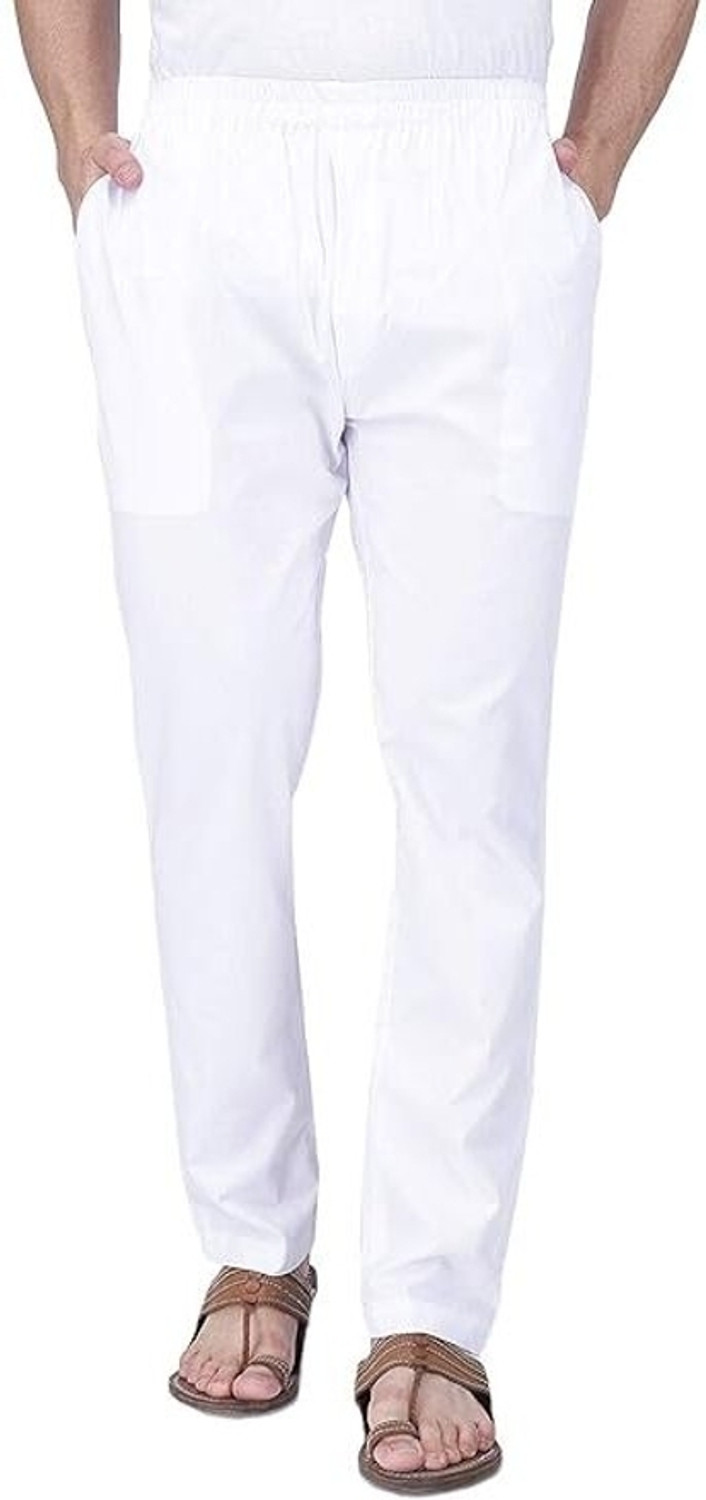 Image of dark look White Cotton Men Pyjama