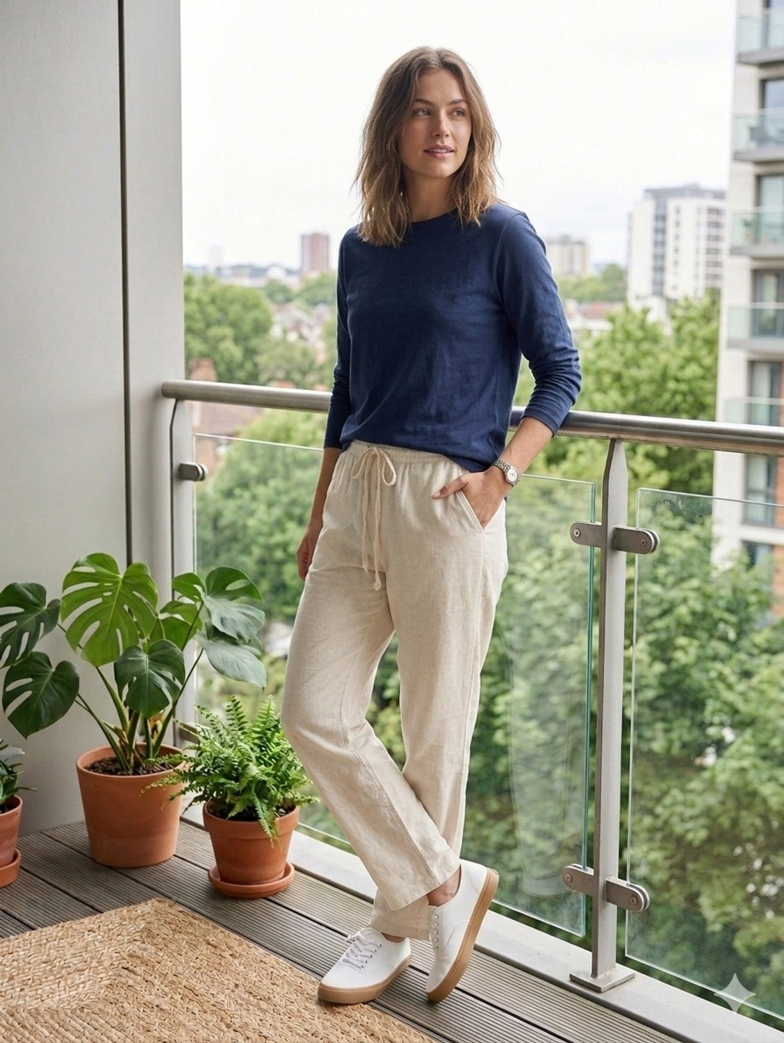 Image of TANWAR WORLD OFF-WHITE-PAJAMA Men & Women Pyjama