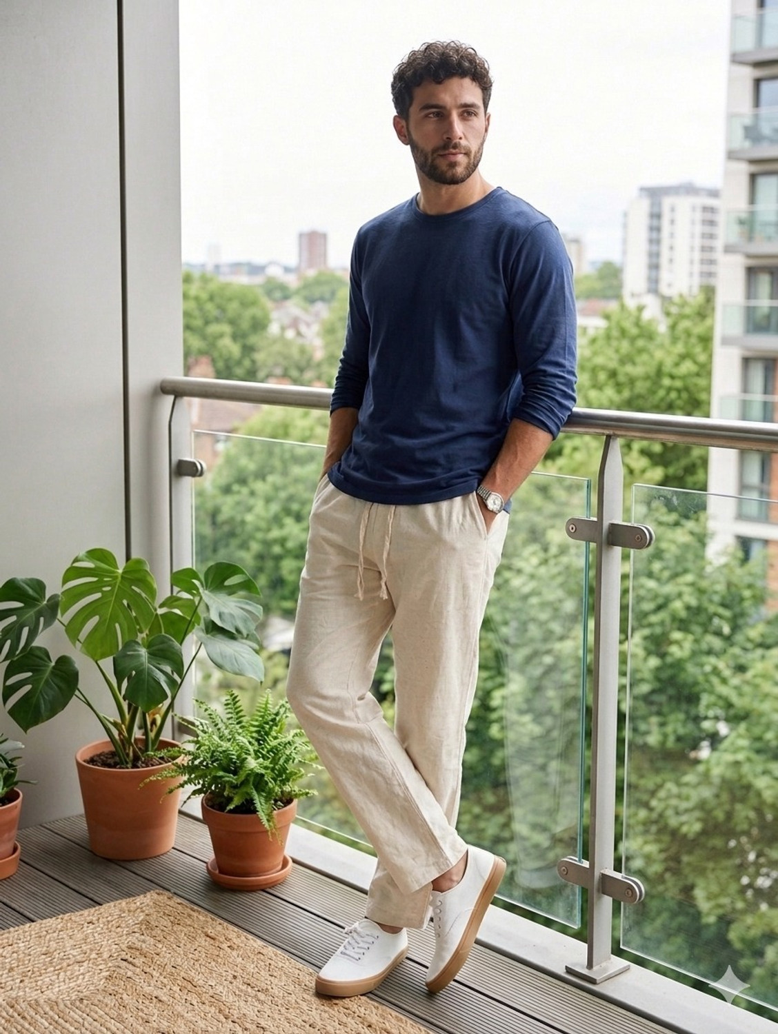 Image of TANWAR WORLD OFF-WHITE-PAJAMA Men & Women Pyjama