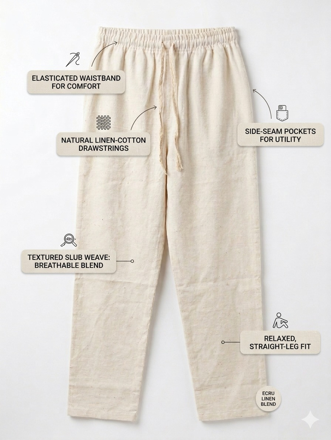 Image of TANWAR WORLD OFF-WHITE-PAJAMA Men & Women Pyjama