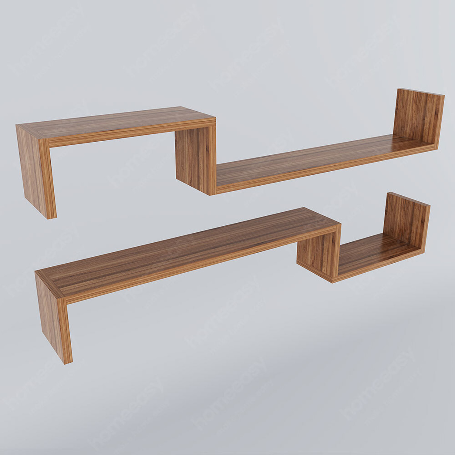 Image of HOMEEASY Wall Decor Wall Shelves for Home Decor Items, Living Room and Bedroom Wooden Wall Shelf (Number of Shelves - 5, Brown)