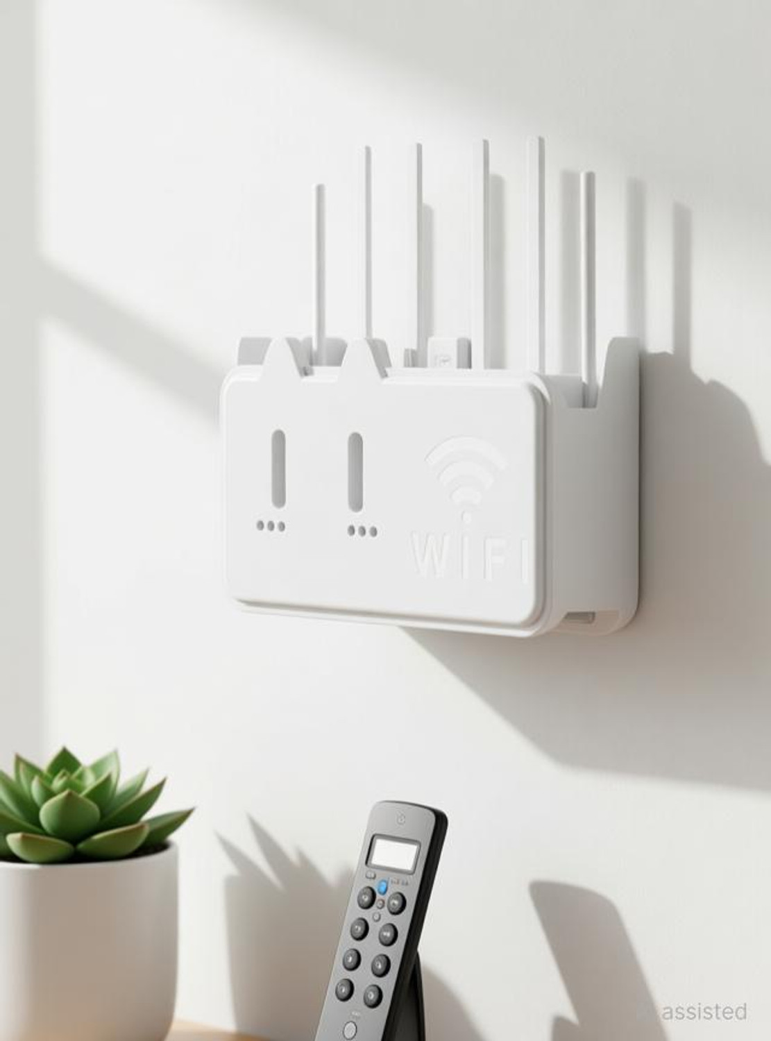 Image of Dime Store Set Top Box Stand, Wifi Router Holder And Stand Shelves For Living Room MDF (Medium Density Fiber) Wall Shelf (Number of Shelves - 1, White)