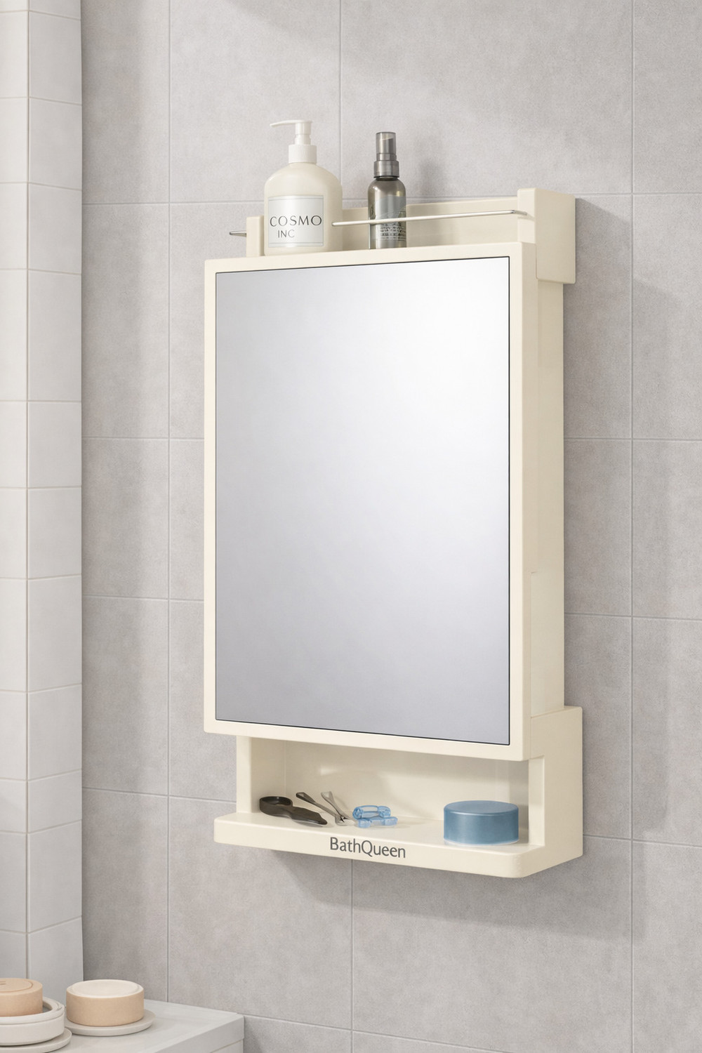Image of URBAN CHOICE Polypropylene Wall Shelf (Number of Shelves - 3, Beige)