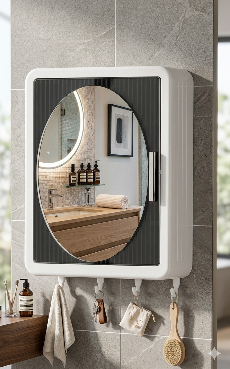 Image of Bhakti Stainless Steel Wall Shelf (Number of Shelves - 2, White)