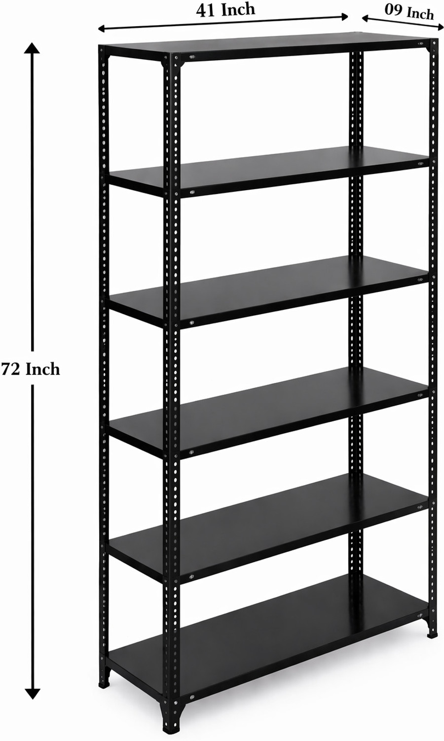 Image of ALIJA Slotted Angle Metal Rack (2 x 2.5 x 1 Ft. / 24 x 30 x 12 Inch) with 3 Shelves Storage Rack Unit (24 Gauge Shelf 18 Gauge Angle) (Black) Luggage Rack