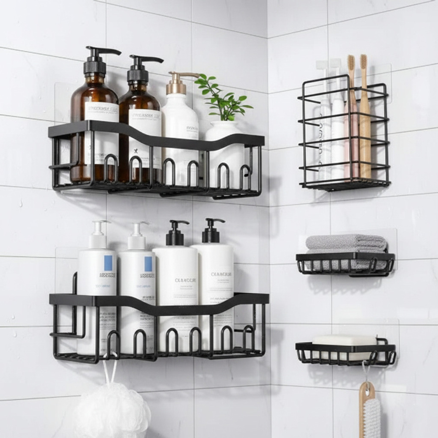 Image of HOMEEASY Wall Decor Wall Shelves for Home Decor Items, Living Room and Bedroom Wooden Wall Shelf (Number of Shelves - 5, Brown)